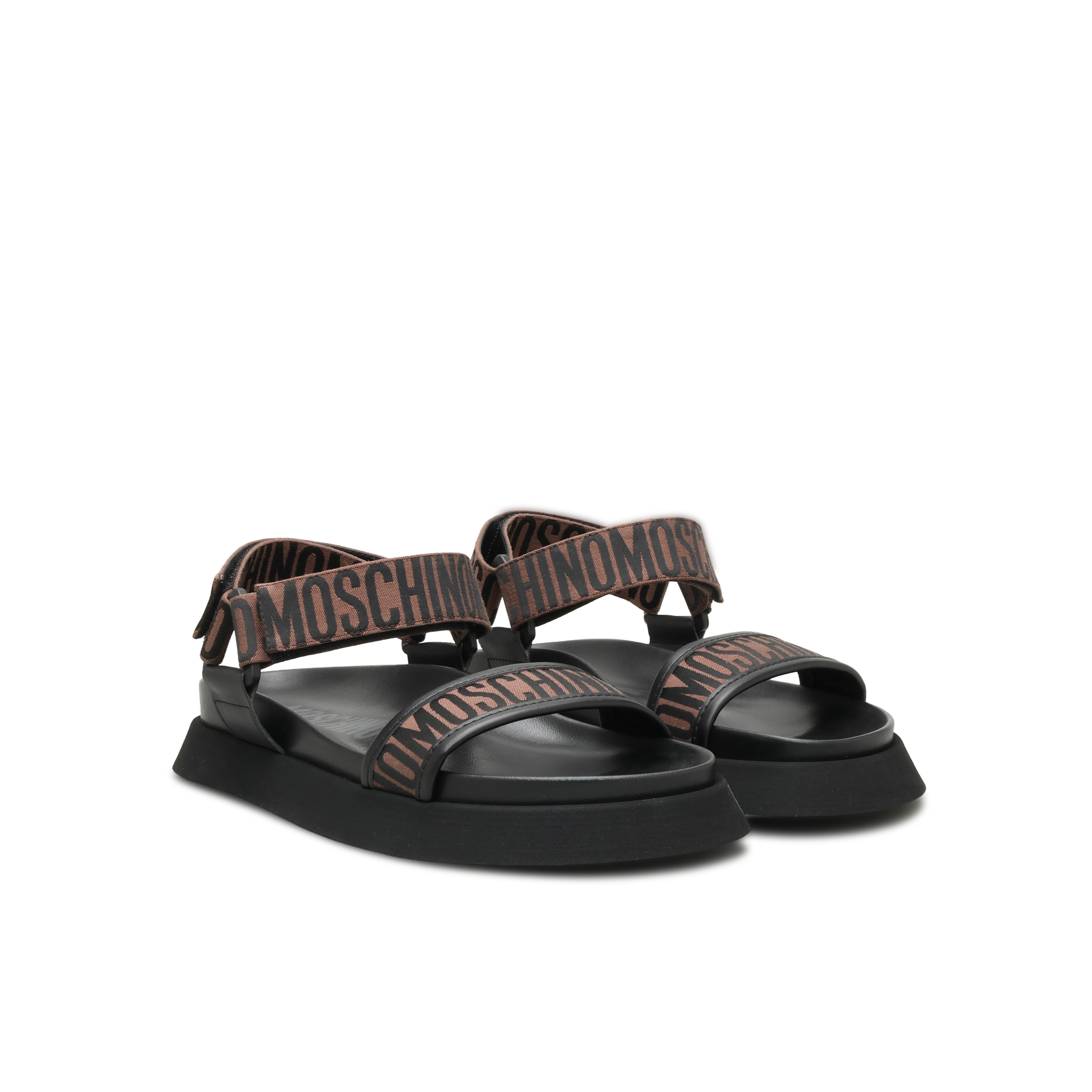 Sandalias Negras Moschino Monogram Lace