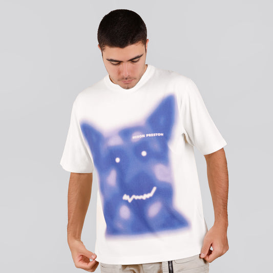 Camiseta Blanca Blue Heron Preston Beware Of Dog