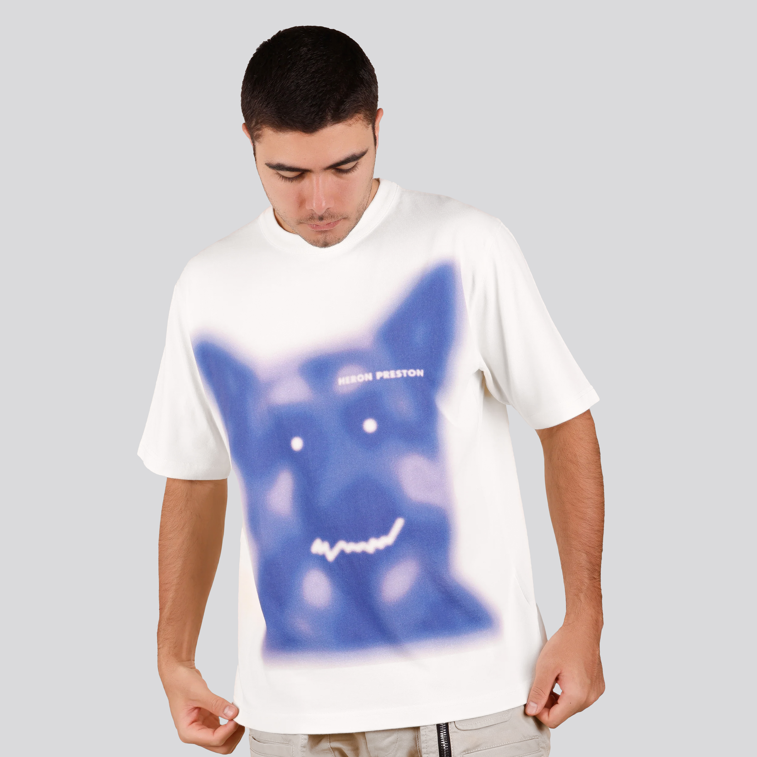 Camiseta Blanca Blue Heron Preston Beware Of Dog