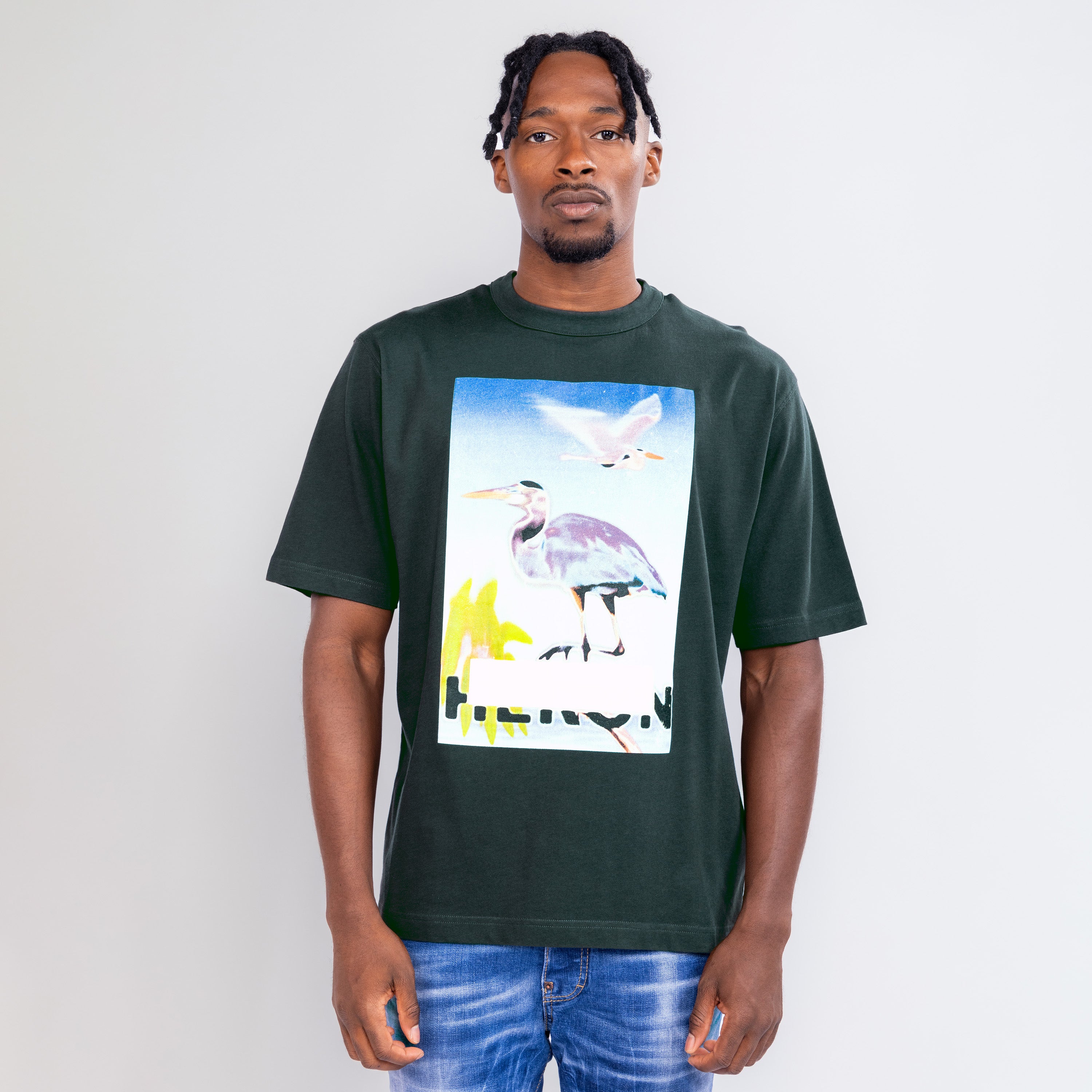 Camiseta Verde Heron Preston Censored