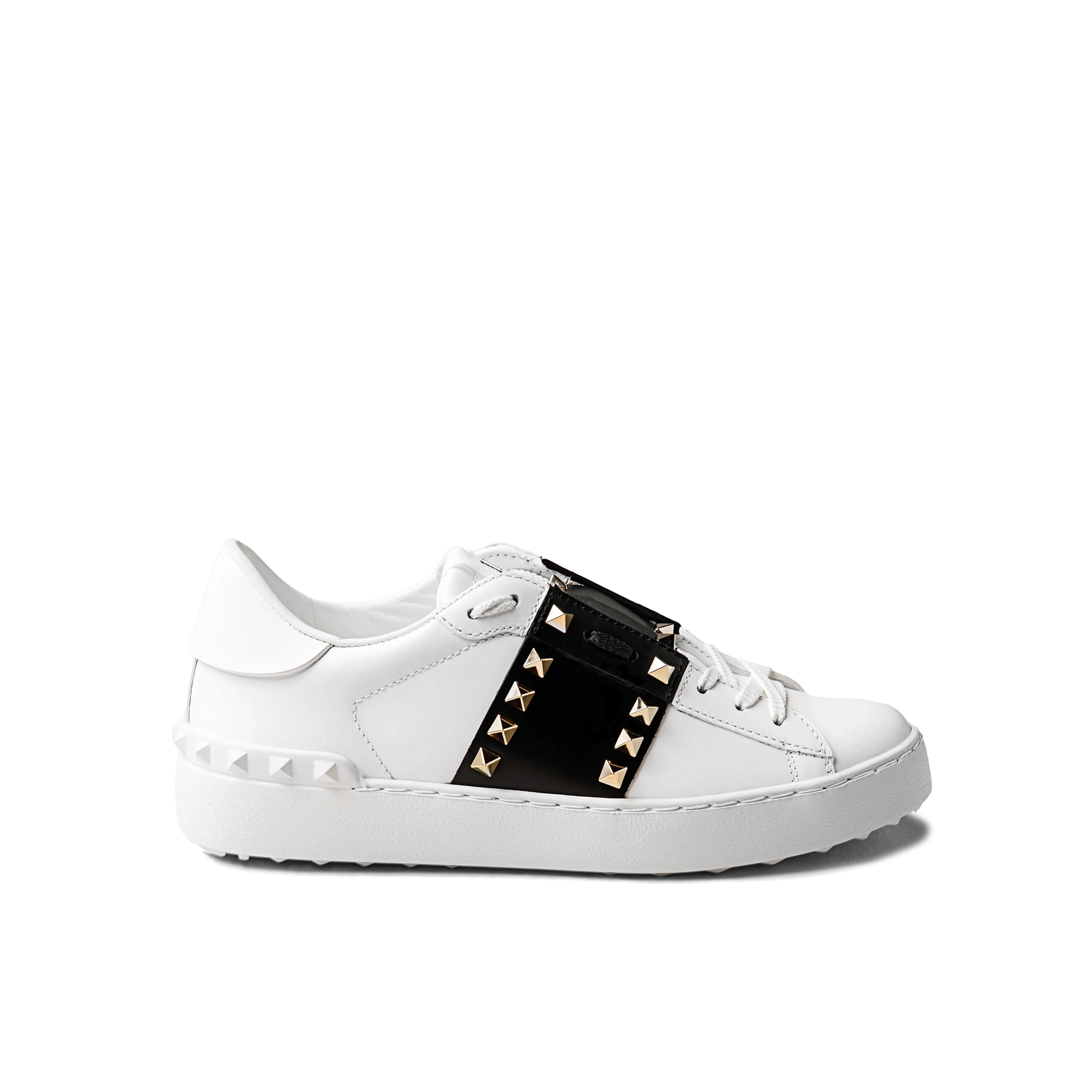 Sneakers Valentino Blanco-Negro Rockstud Gold Untitled