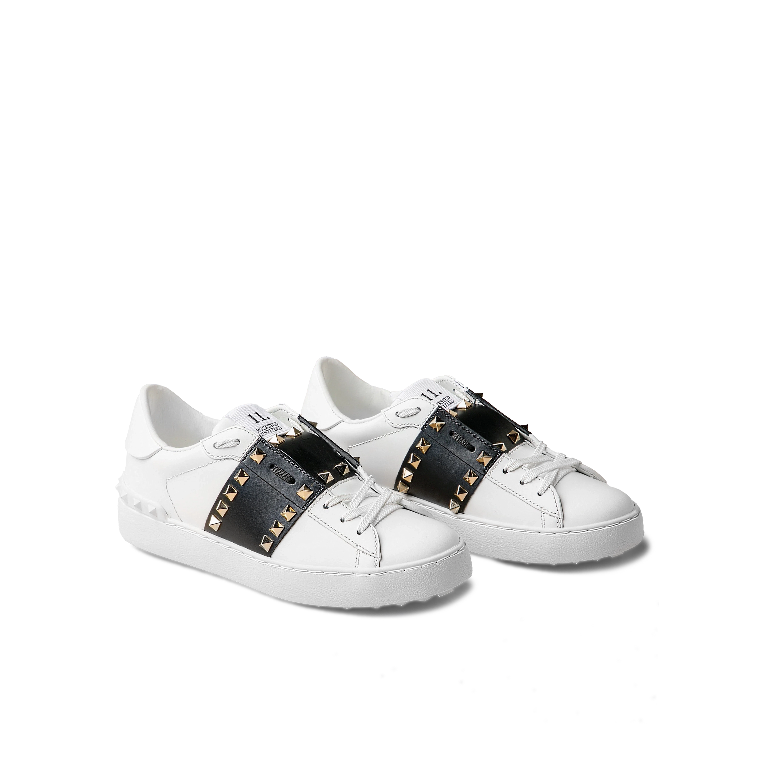 Sneakers Valentino Blanco-Negro Rockstud Gold Untitled