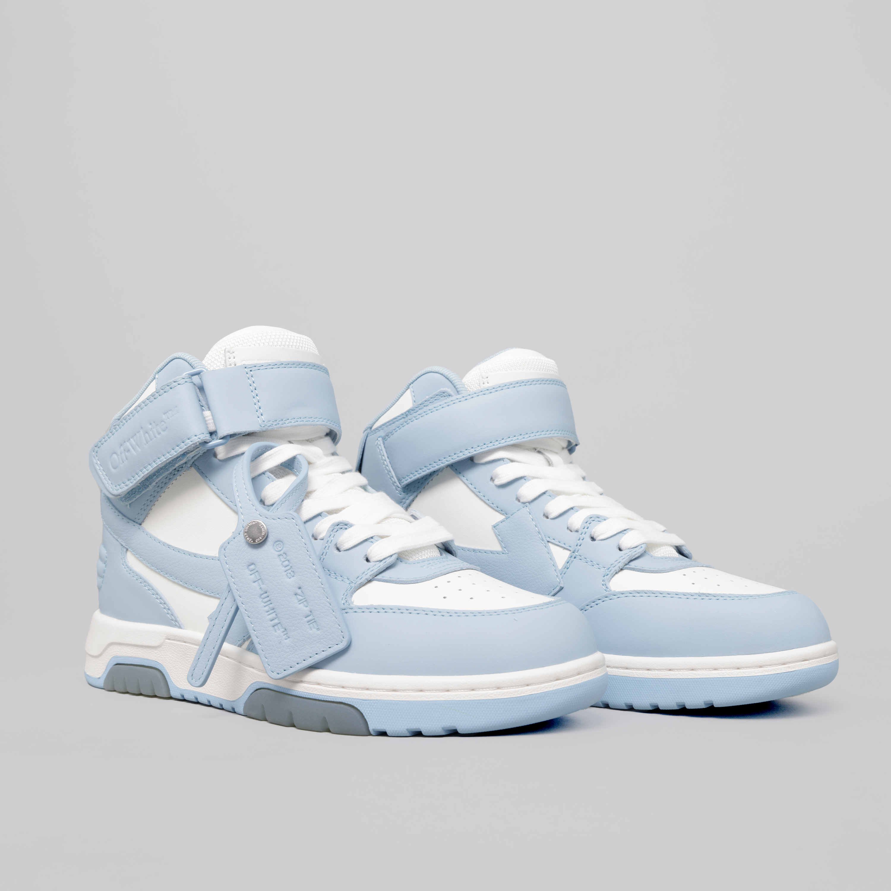 Sneakers Celeste Off-White "OOO" Mid Top