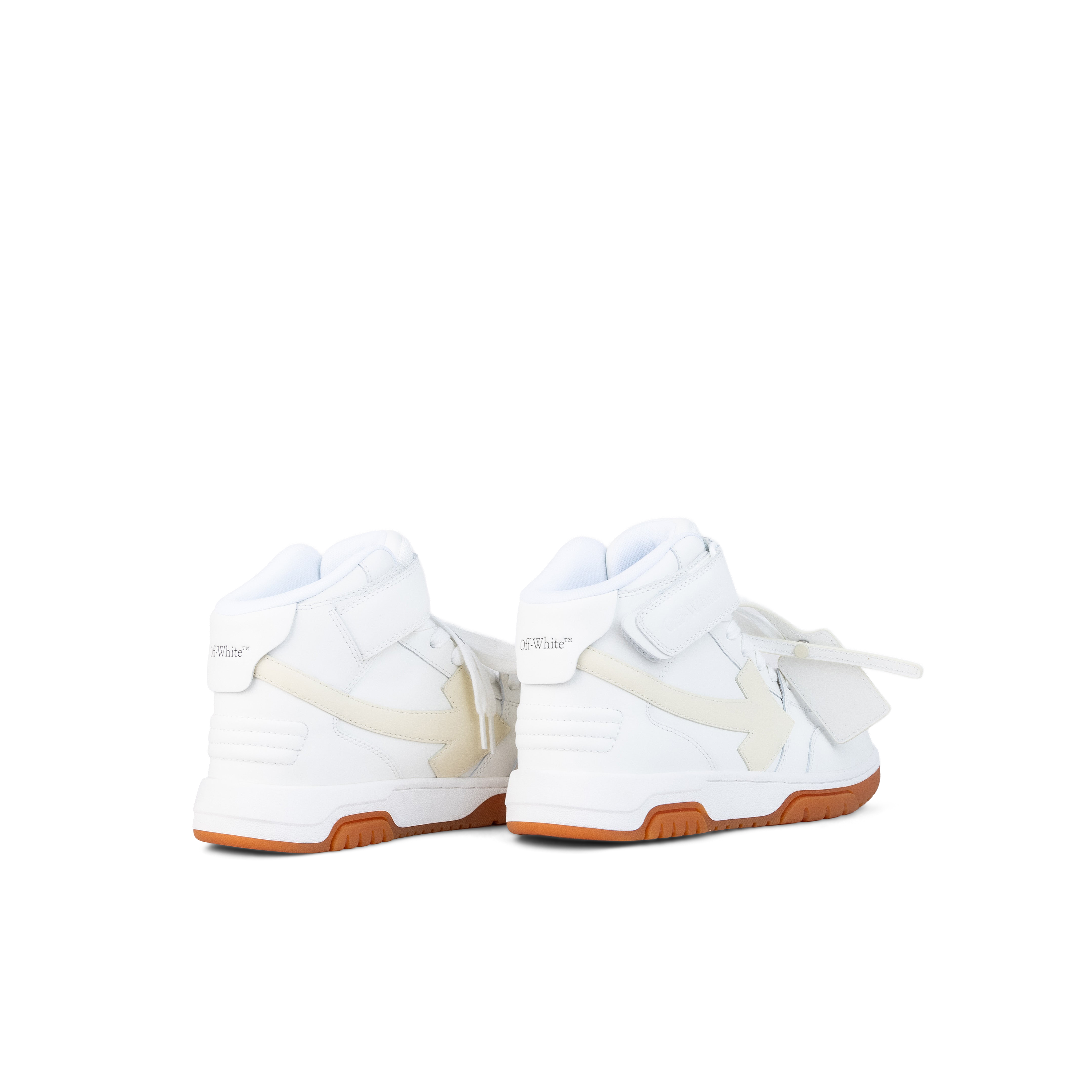 Sneakers High Top Blancos Beige Off-White "OOO"
