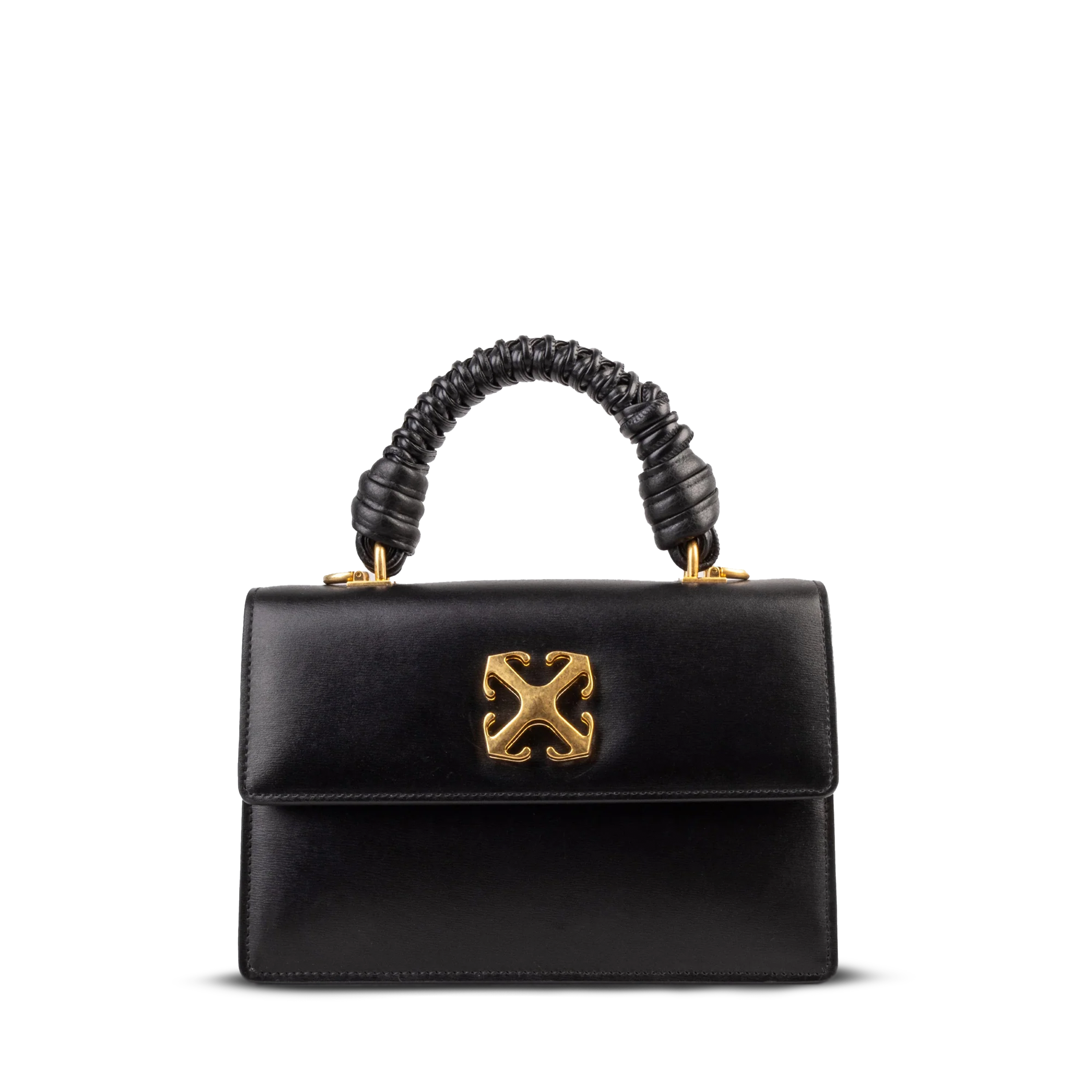 Cartera Negra Off-White Jitney 1.4 Top Handle Woven