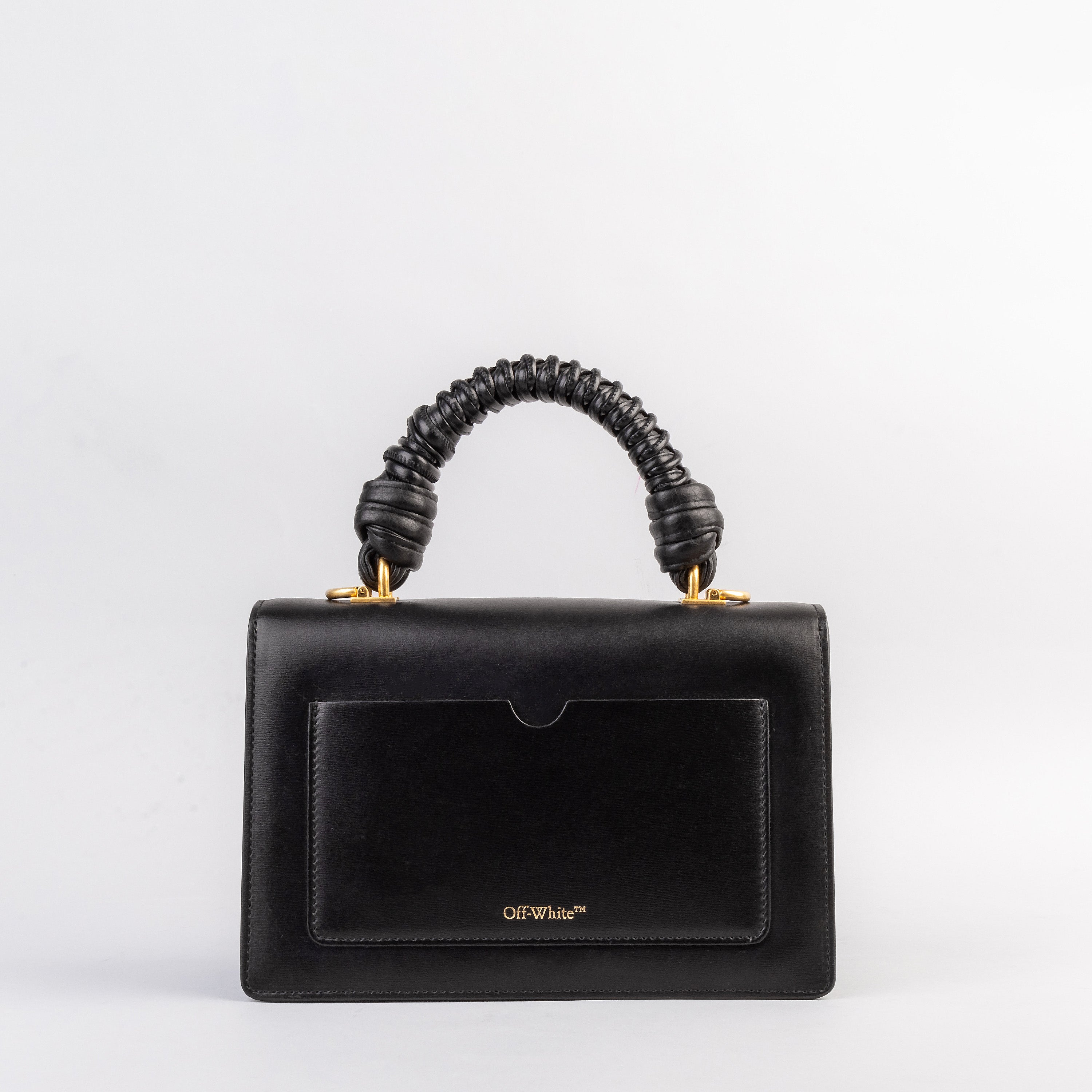 Cartera Negra Off-White Jitney 1.4 Top Handle Woven