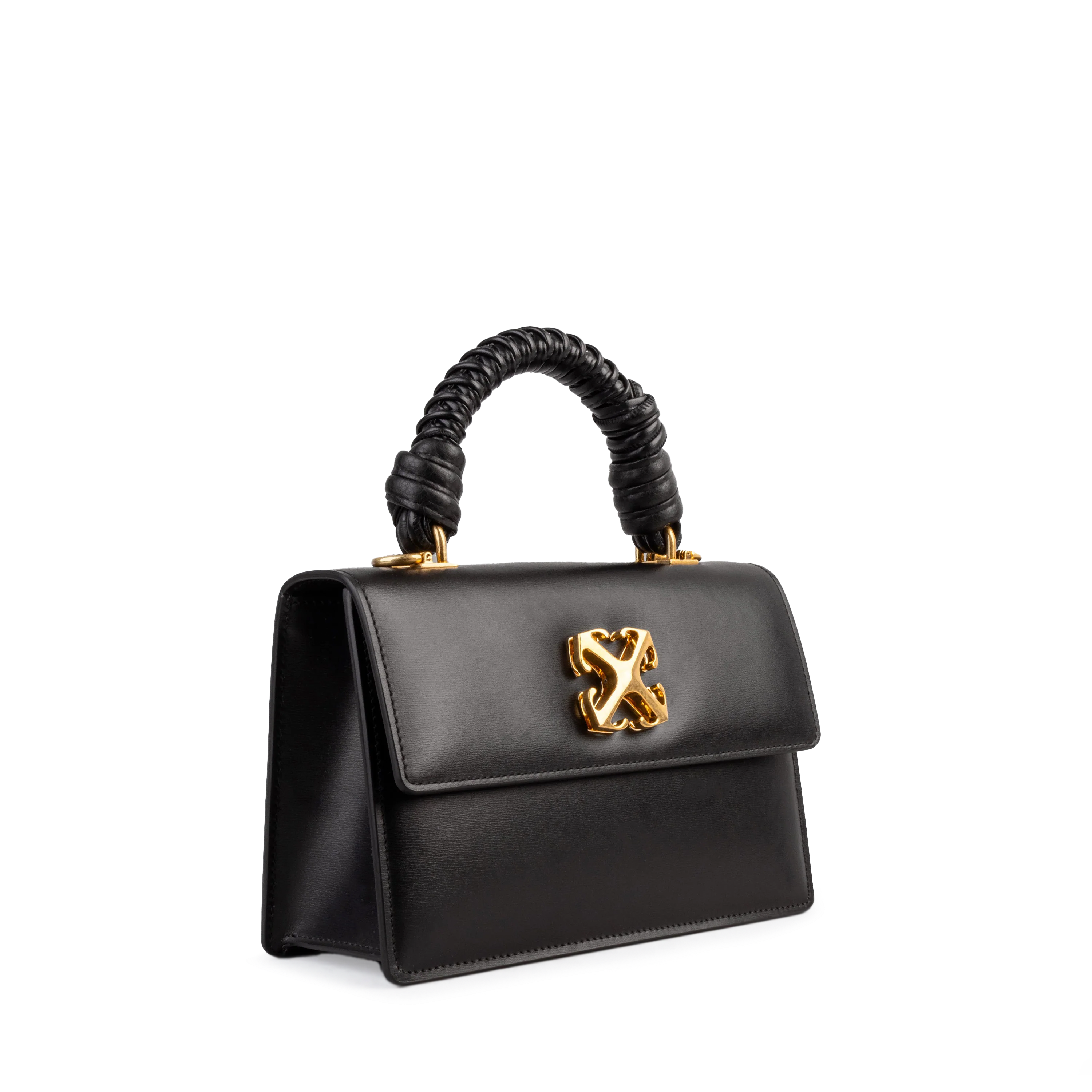 Cartera Negra Off-White Jitney 1.4 Top Handle Woven