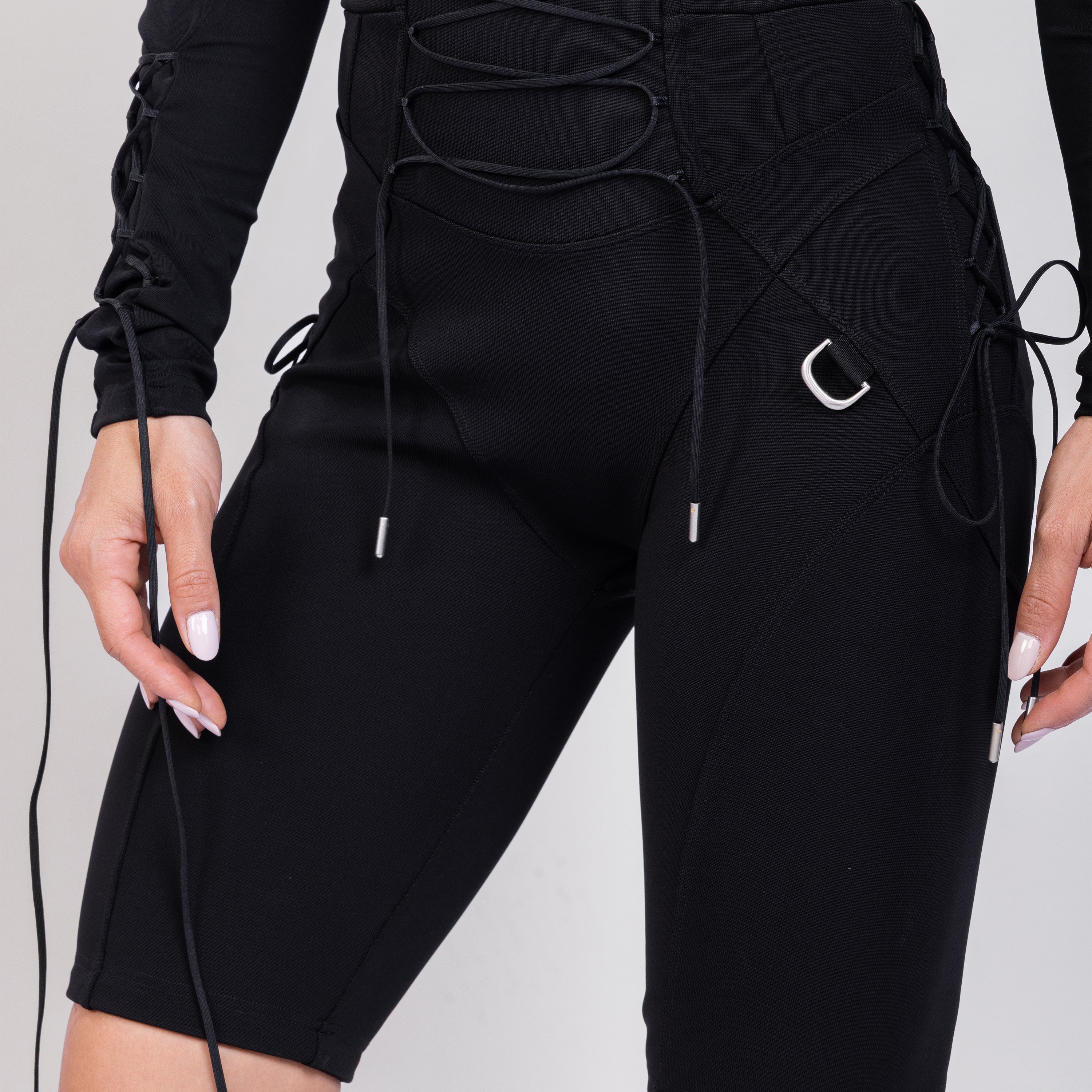 Shorts Negro Off-White Laceup Side Cyclist