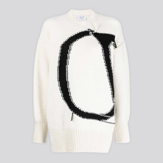 Suéter Blanco Off-White Ow Maxi Logo