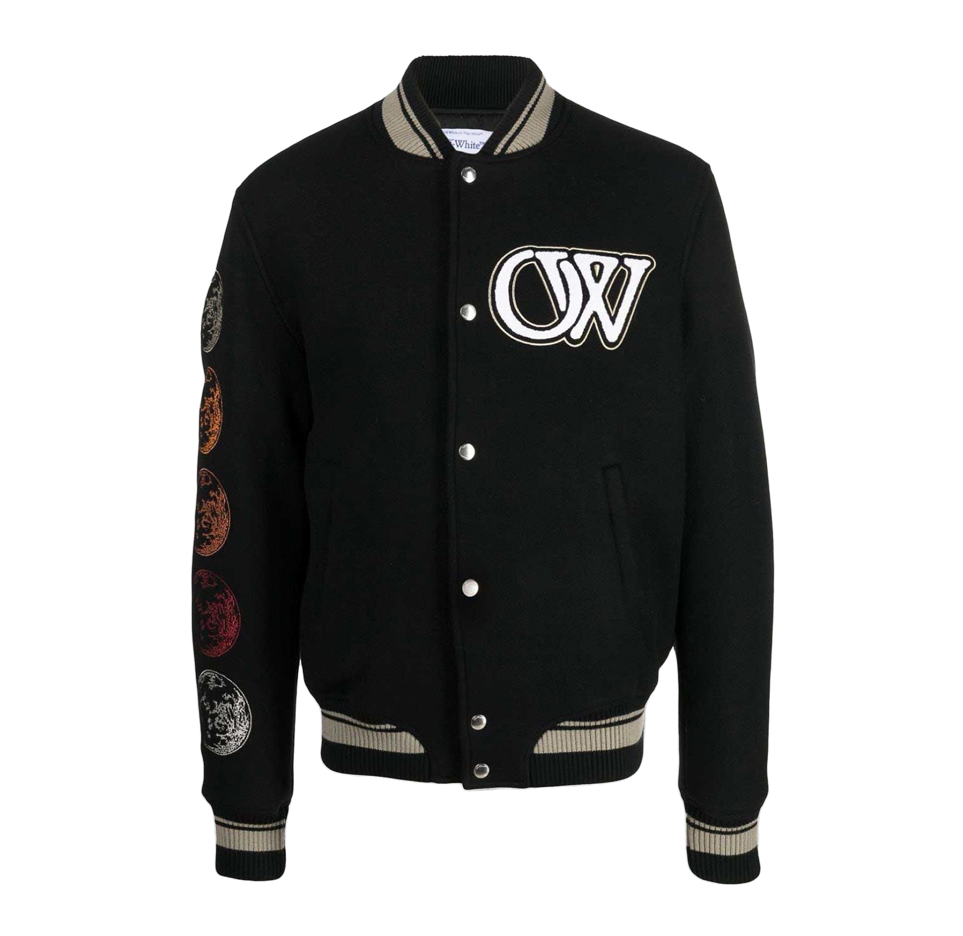 Chaqueta Negra Off-White Moon Phase Vars Bomber