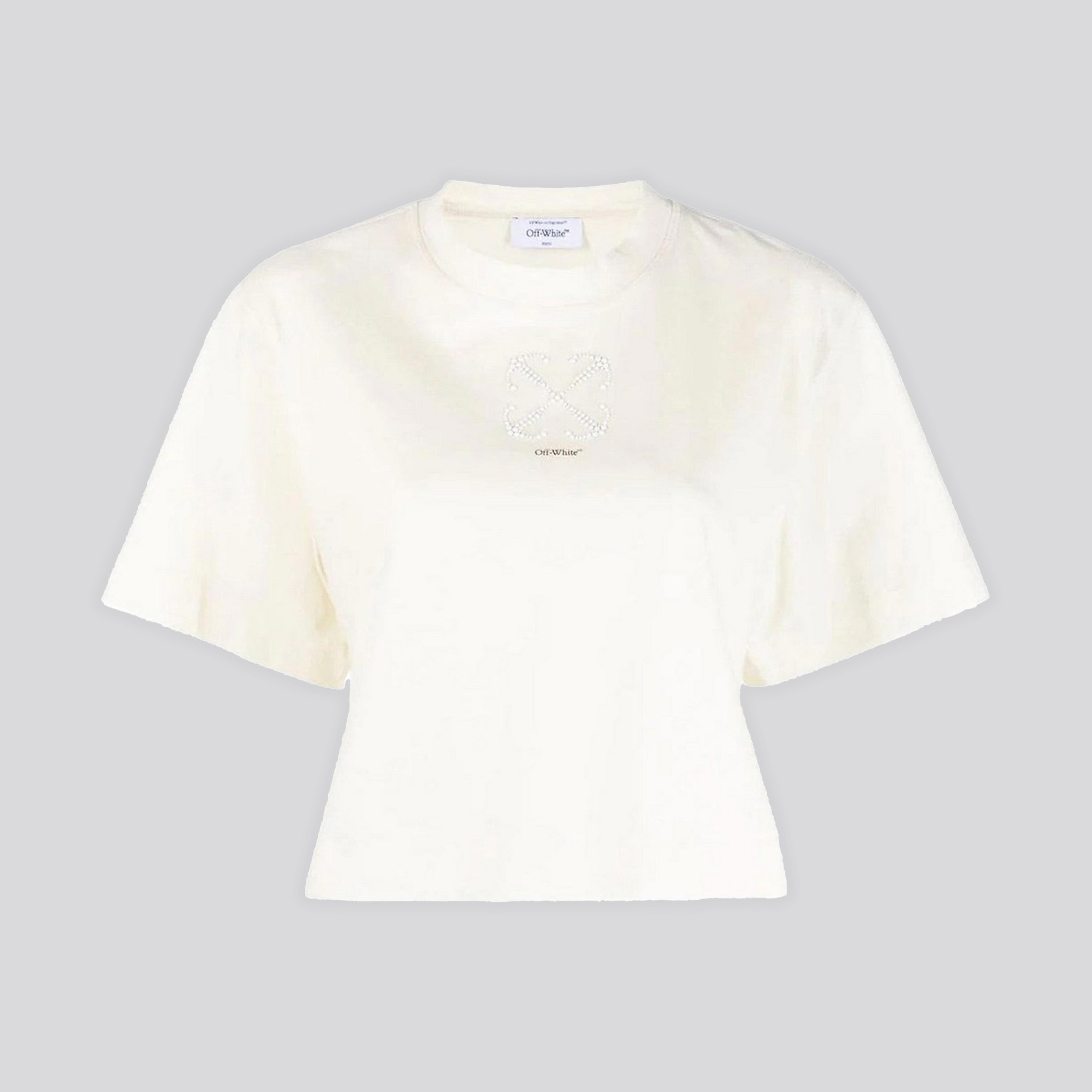 Camiseta Beige Off-White Arrow Pearls
