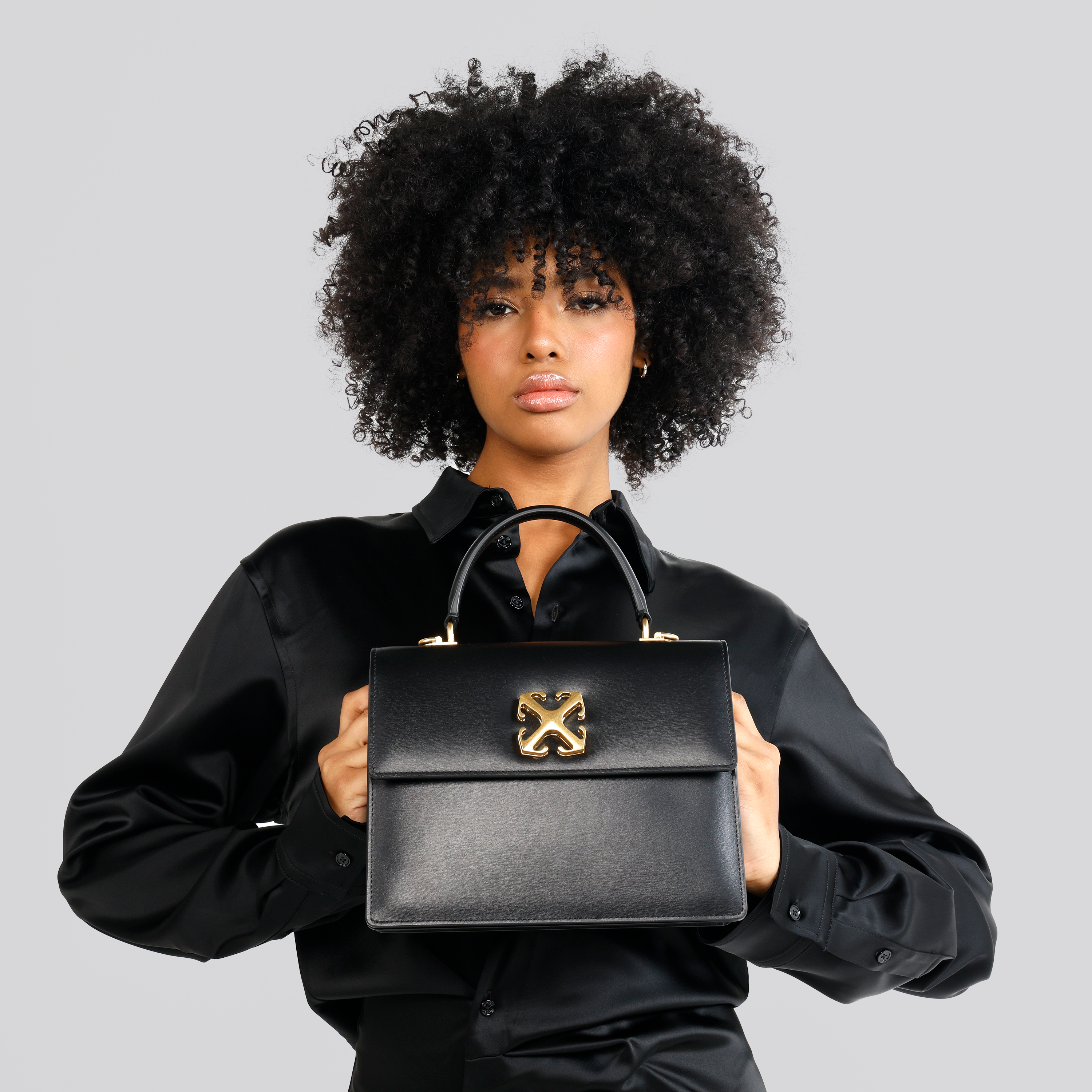 Cartera Negra Off-White Jitney 2.8 Top Handle Chain