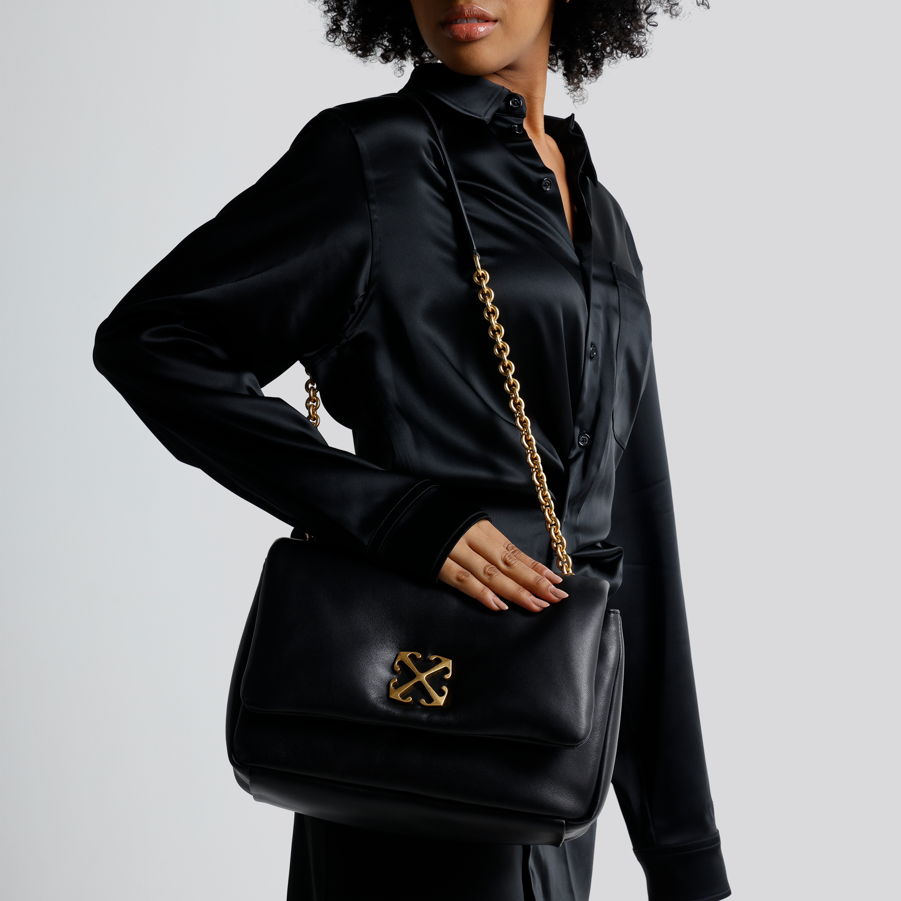 Cartera Negra Off-White Jitney Puffer Nappa
