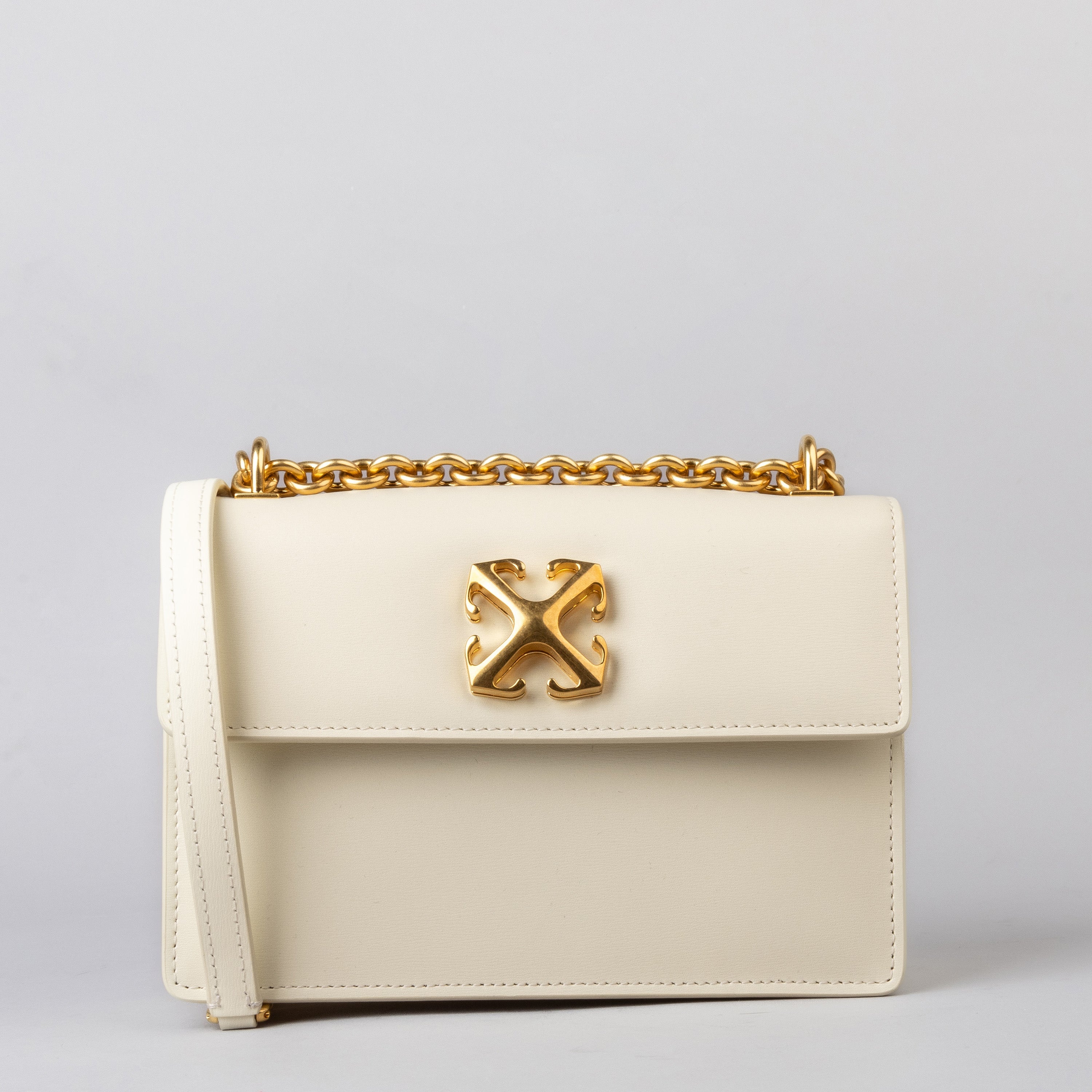 Cartera Blanca Off-White Jitney 2.0 Shoulder Chain