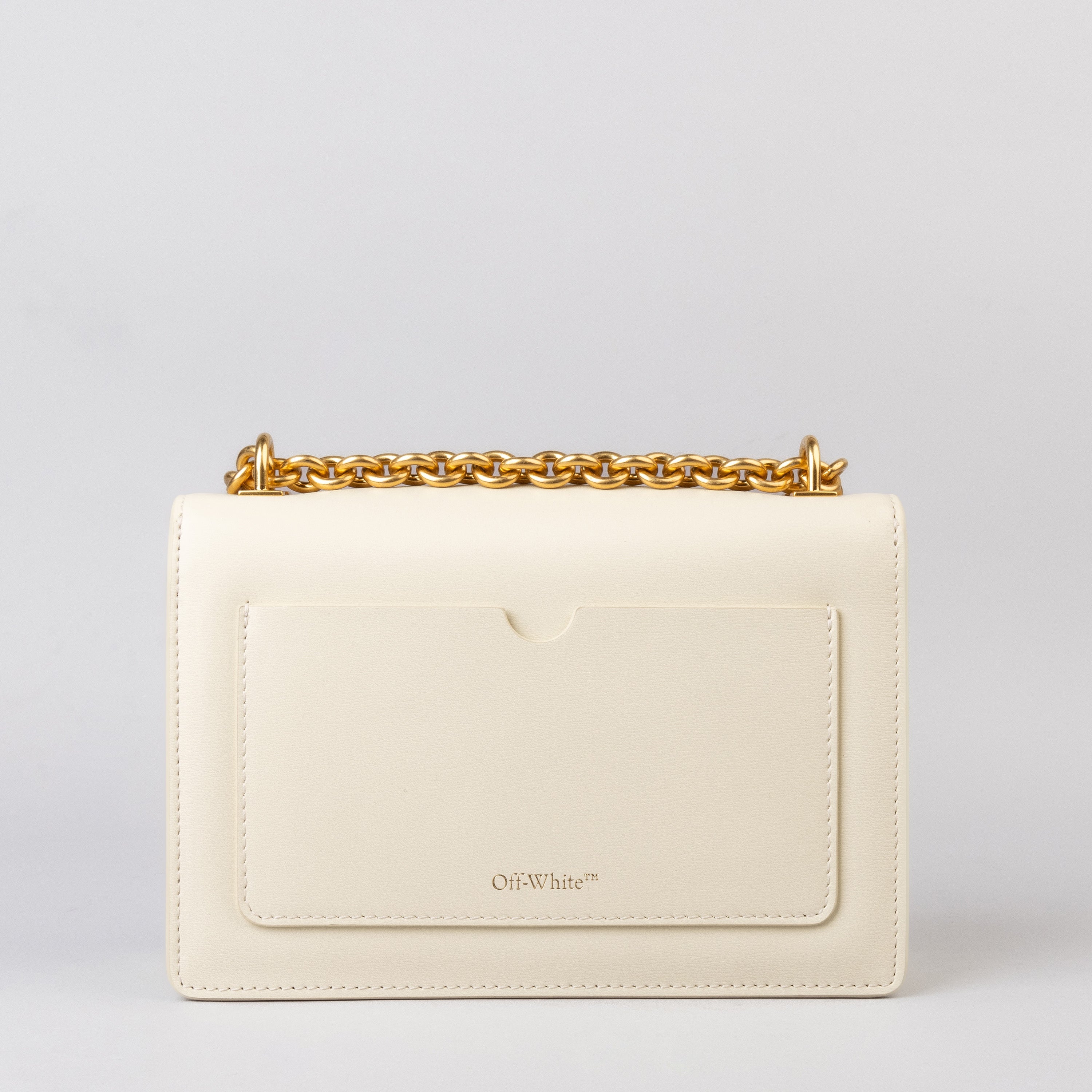 Cartera Blanca Off-White Jitney 2.0 Shoulder Chain