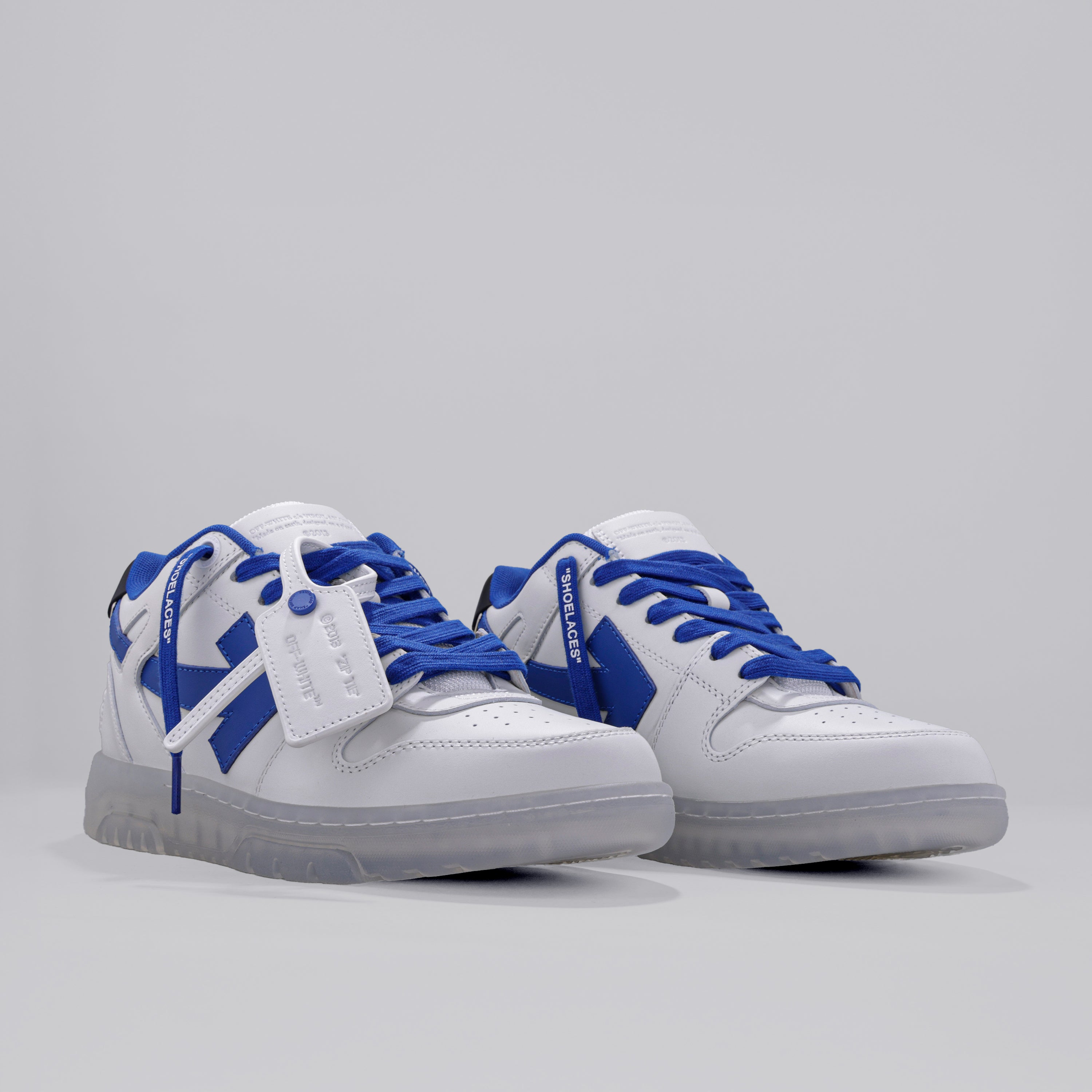 Sneakers Blancos con Azul Off-White "Ooo" Transparent Sole