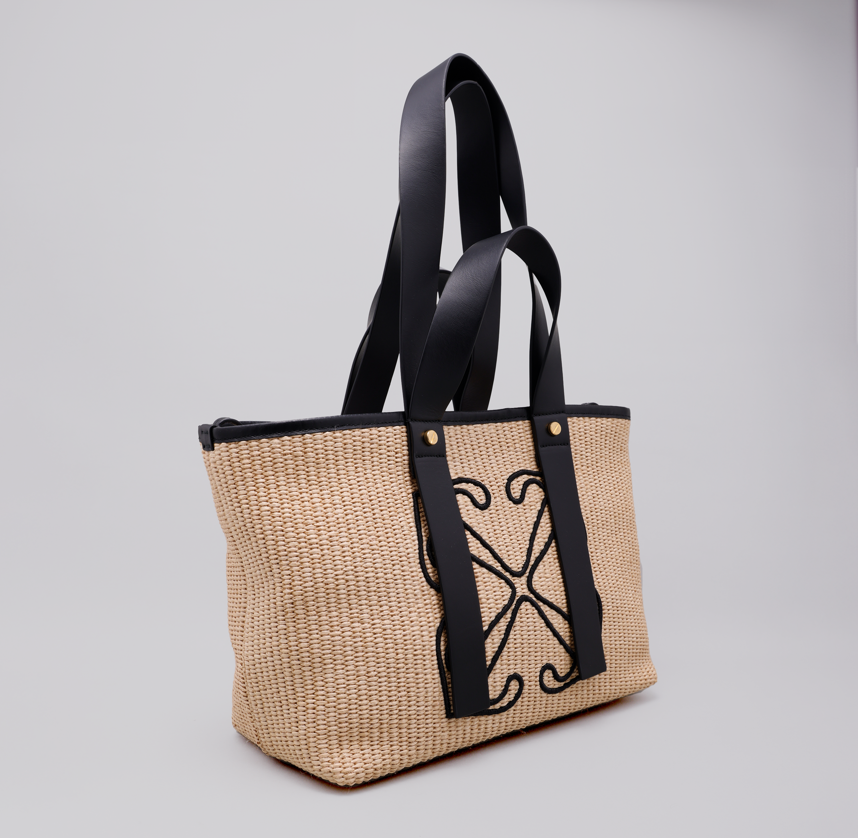 Cartera Beige Off-White Rafia