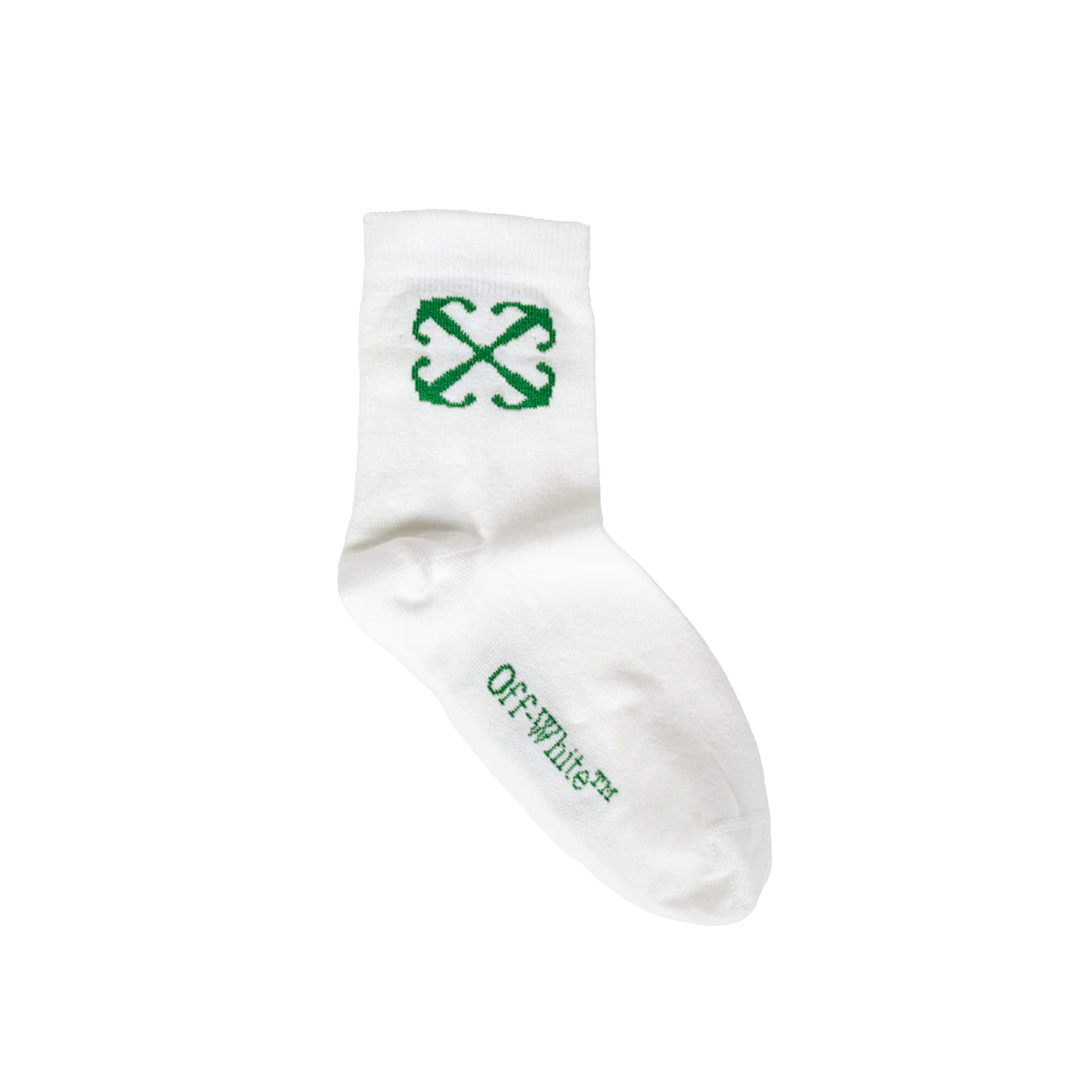 Medias Blancas Off-White Kids Green Arrow Mid