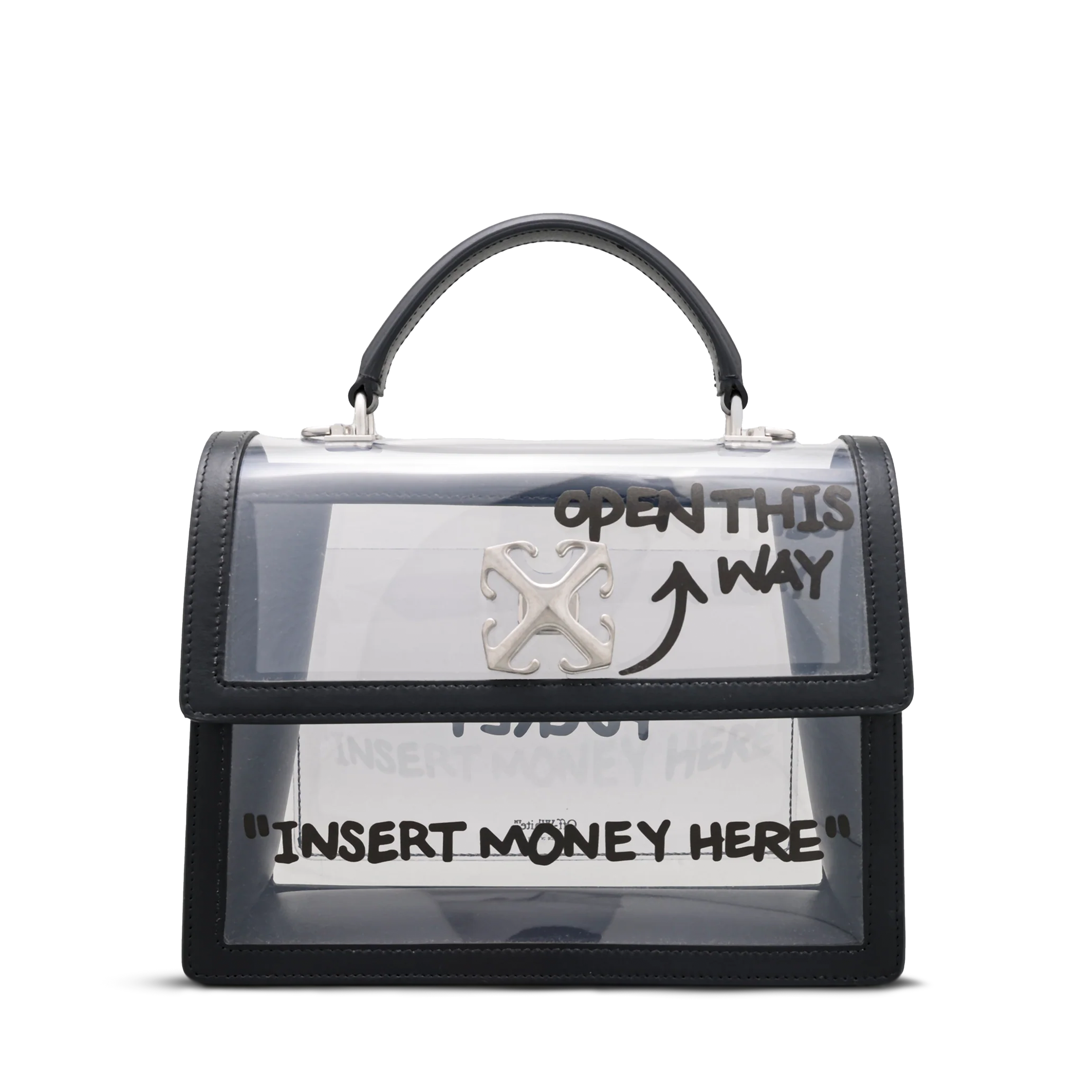 Cartera Negra Off-White Jitney 2.8 Top Handle PVC