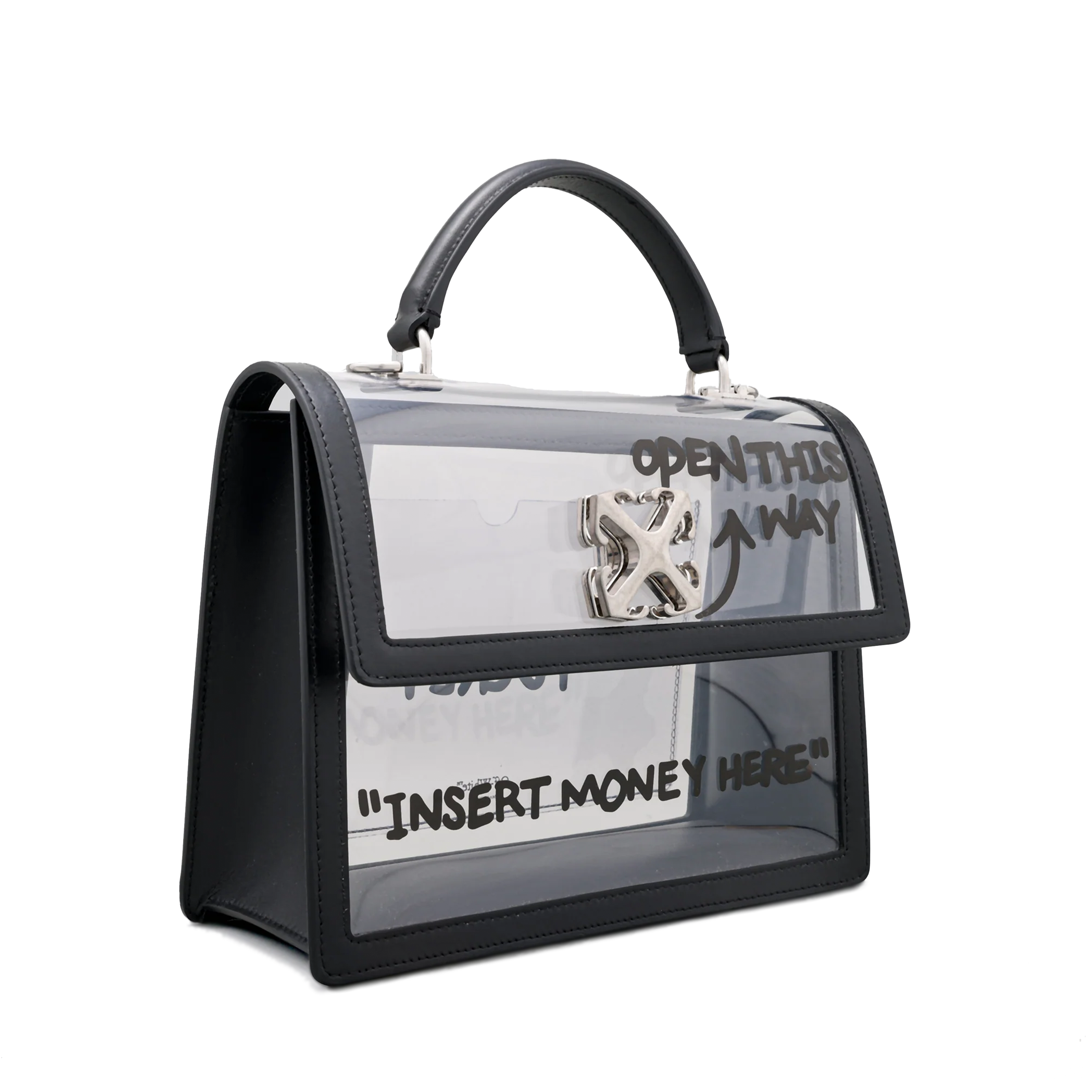 Cartera Negra Off-White Jitney 2.8 Top Handle PVC