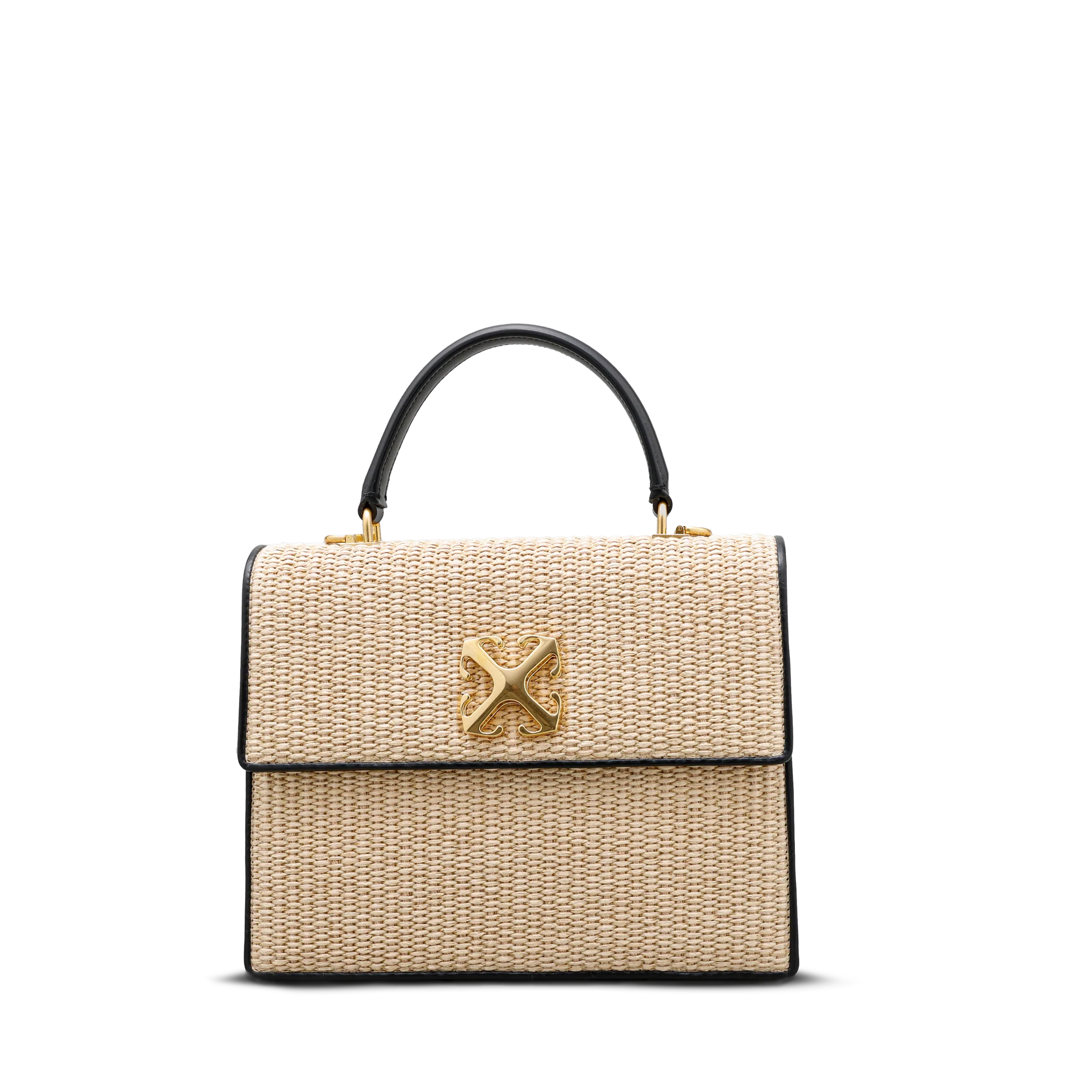 Cartera Beige Off-White Jitney 1.4 Top Handle Rafia