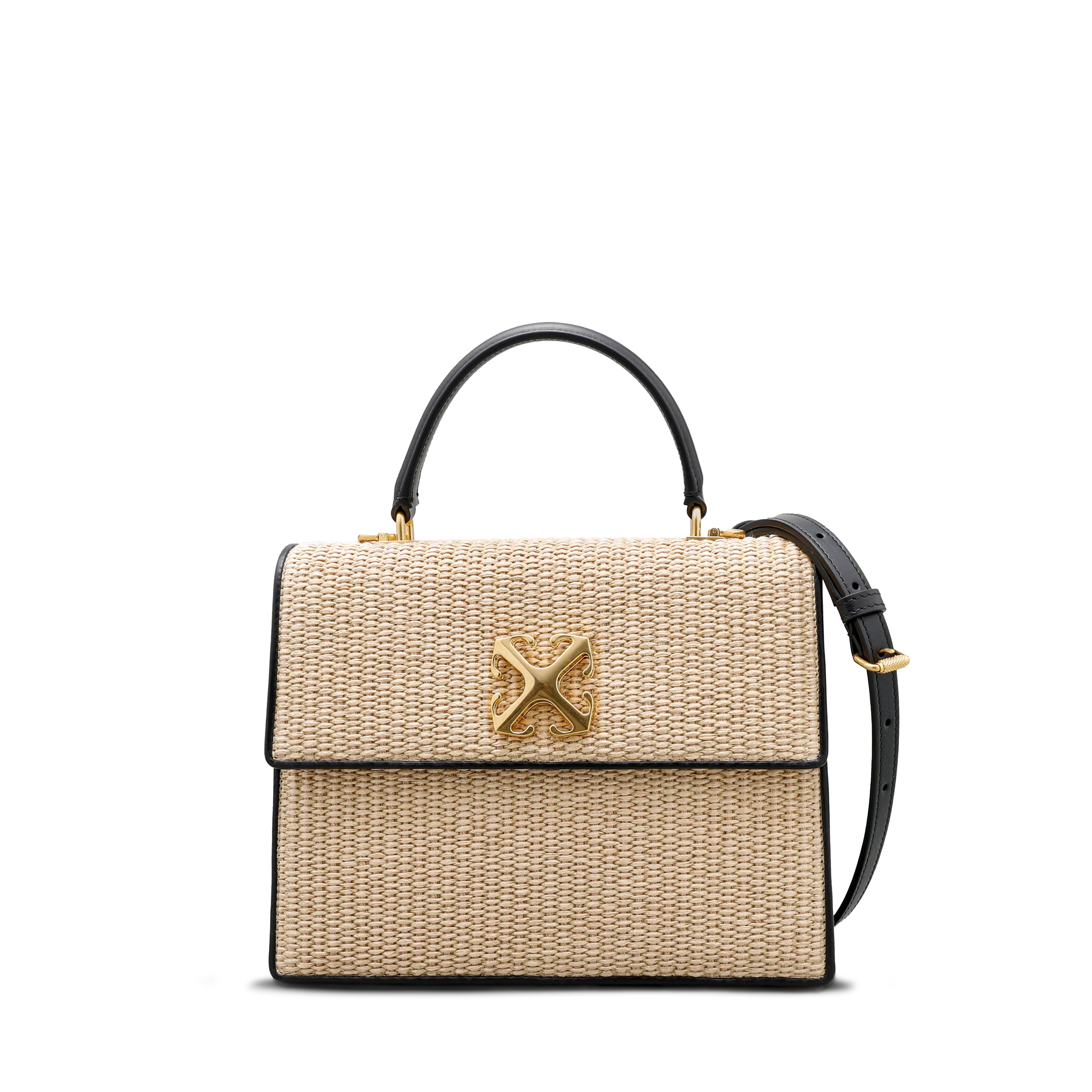 Cartera Beige Off-White Jitney 1.4 Top Handle Rafia
