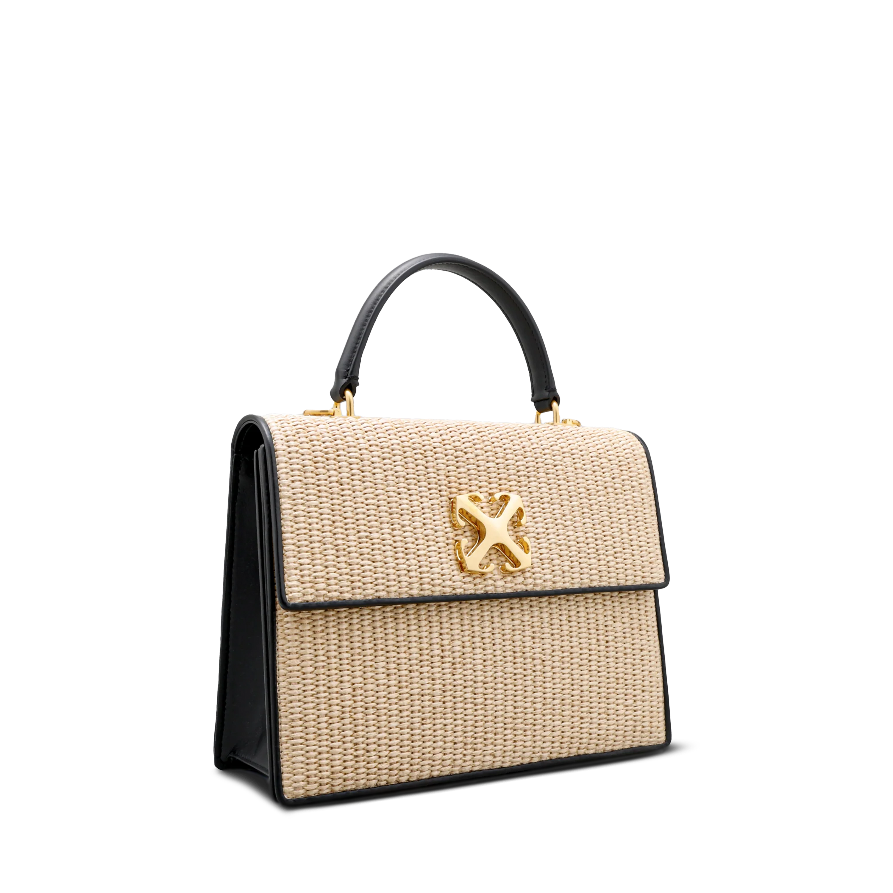 Cartera Beige Off-White Jitney 1.4 Top Handle Rafia