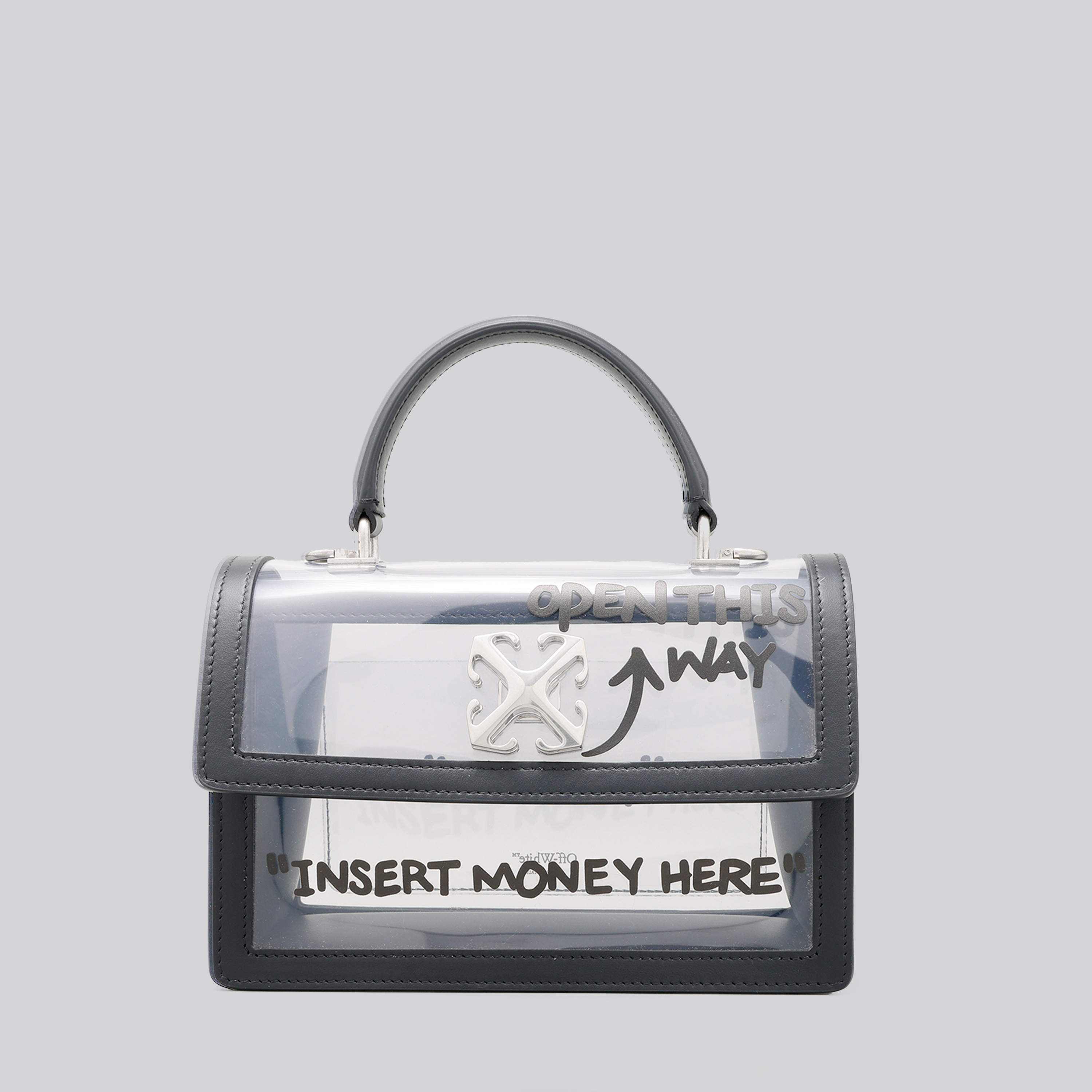 Cartera Negra Off-White Jitney 1.4 Top Handle PVC