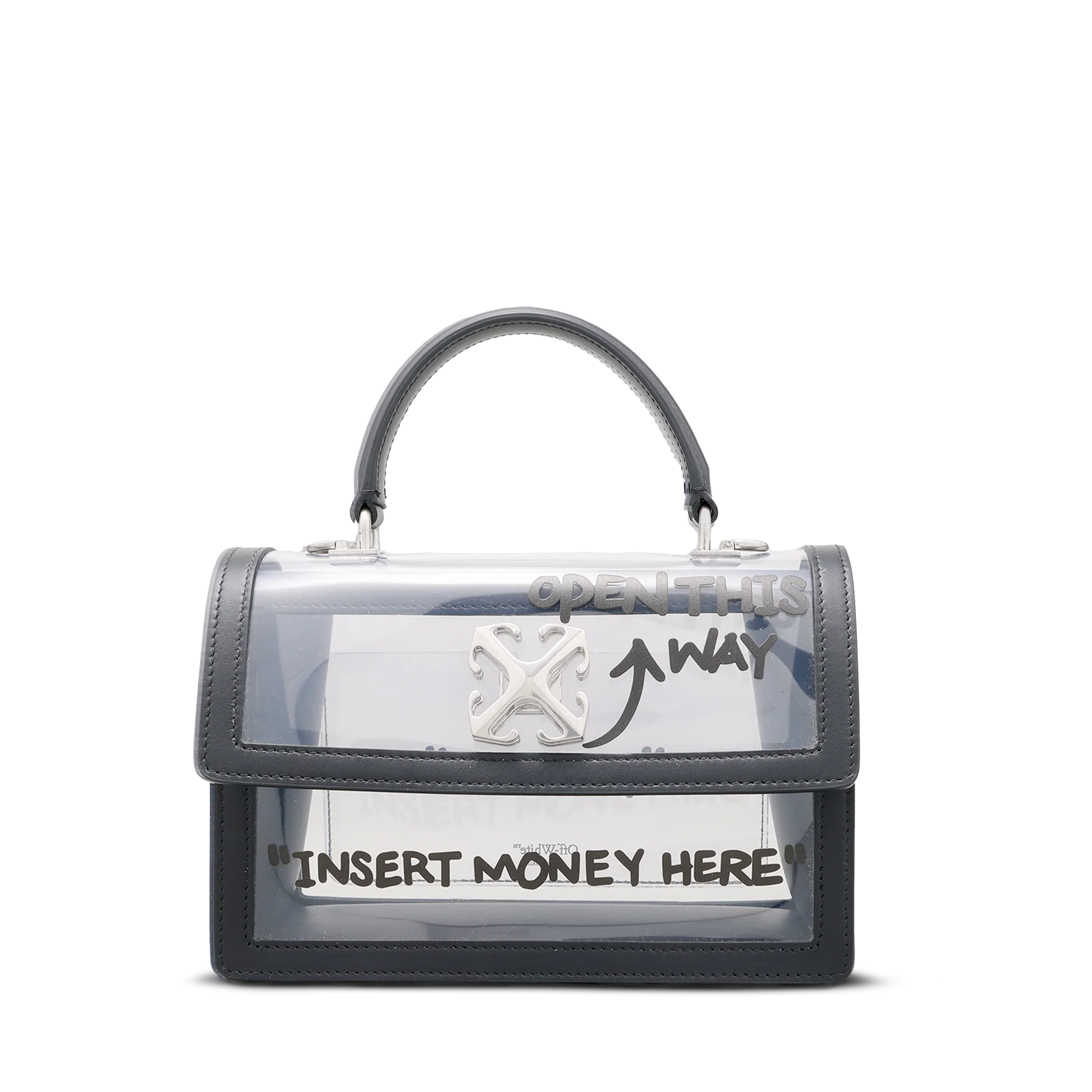 Cartera Negra Off-White Jitney 1.4 Top Handle PVC