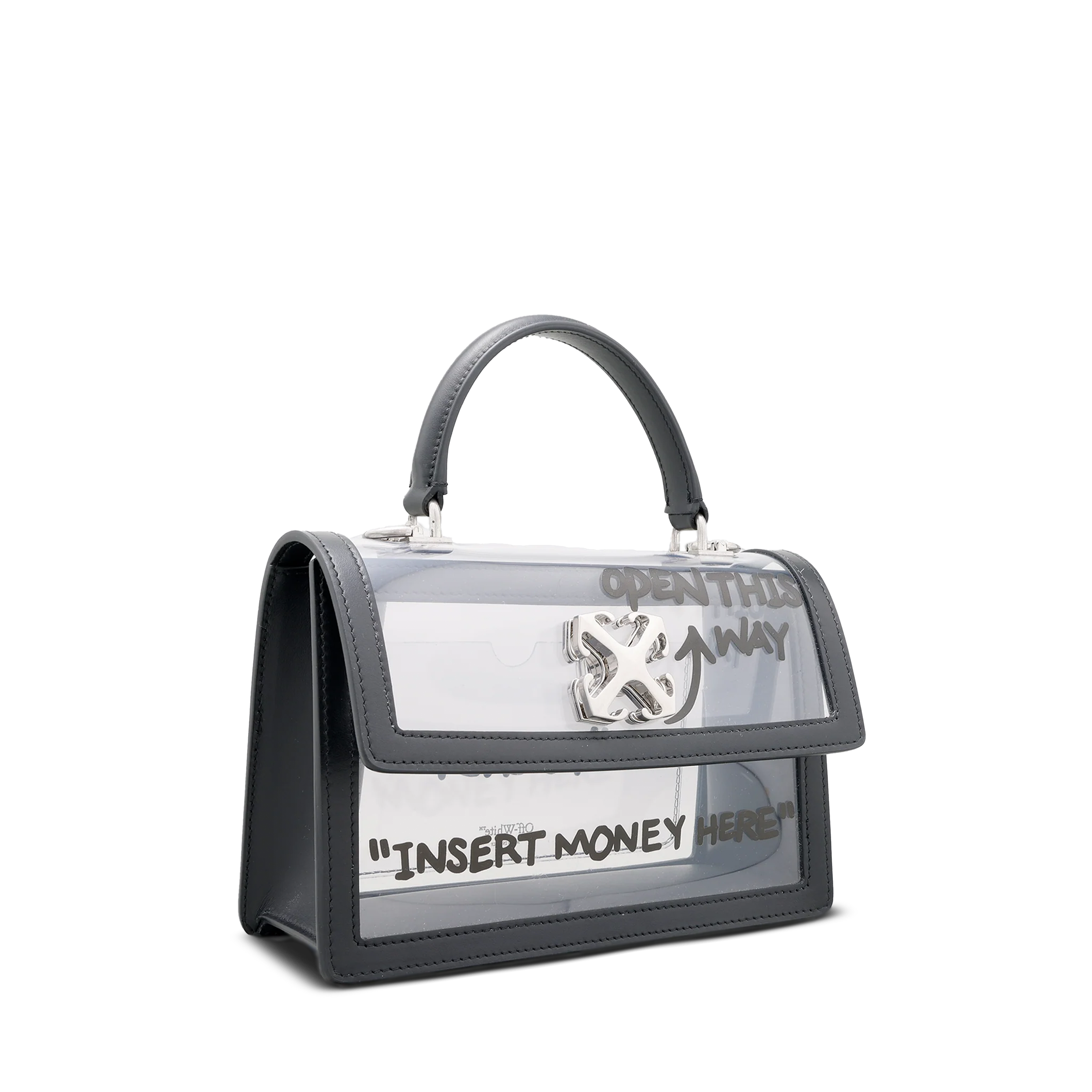 Cartera Negra Off-White Jitney 1.4 Top Handle PVC