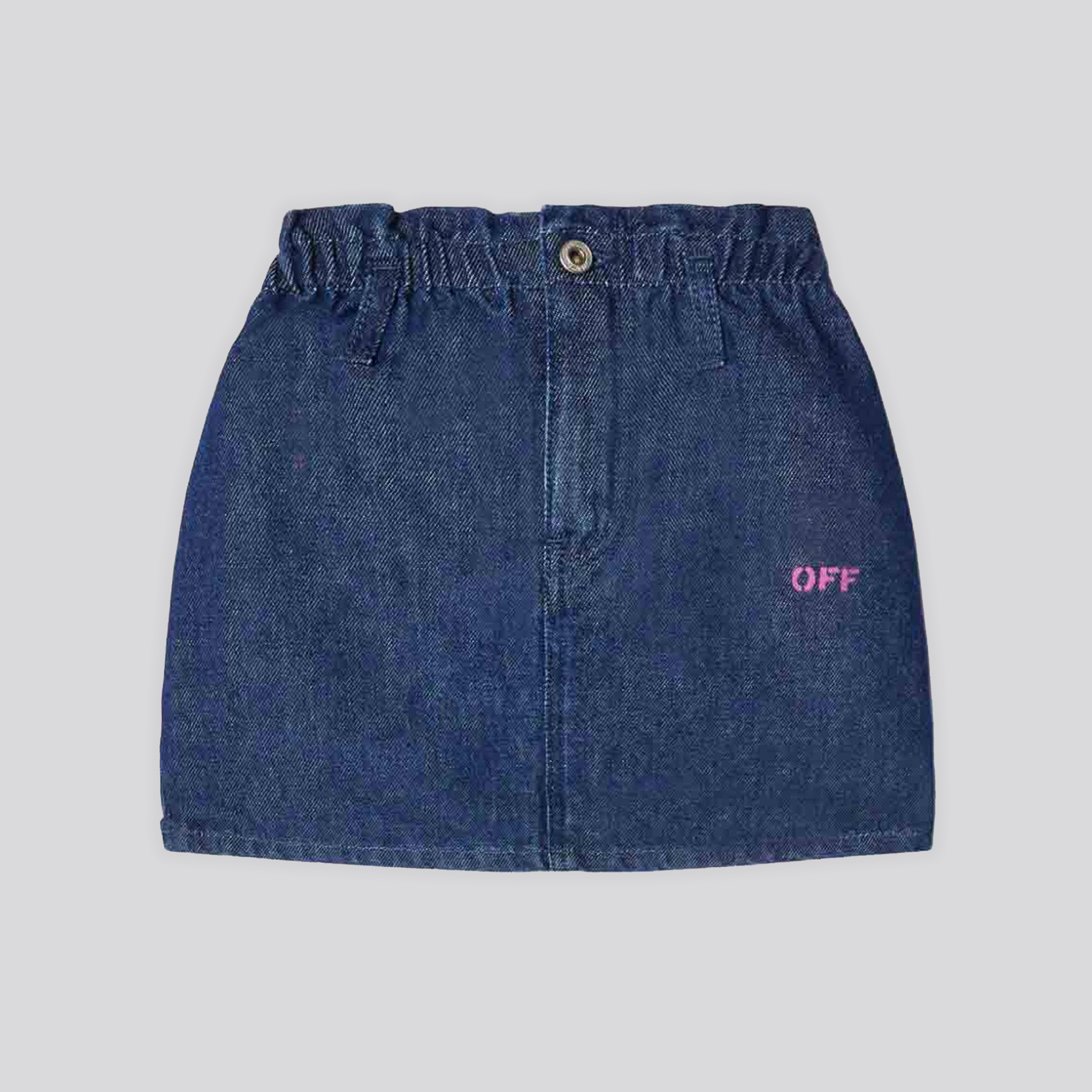 Falda Denim Off-White Kids Off Stamp Plain