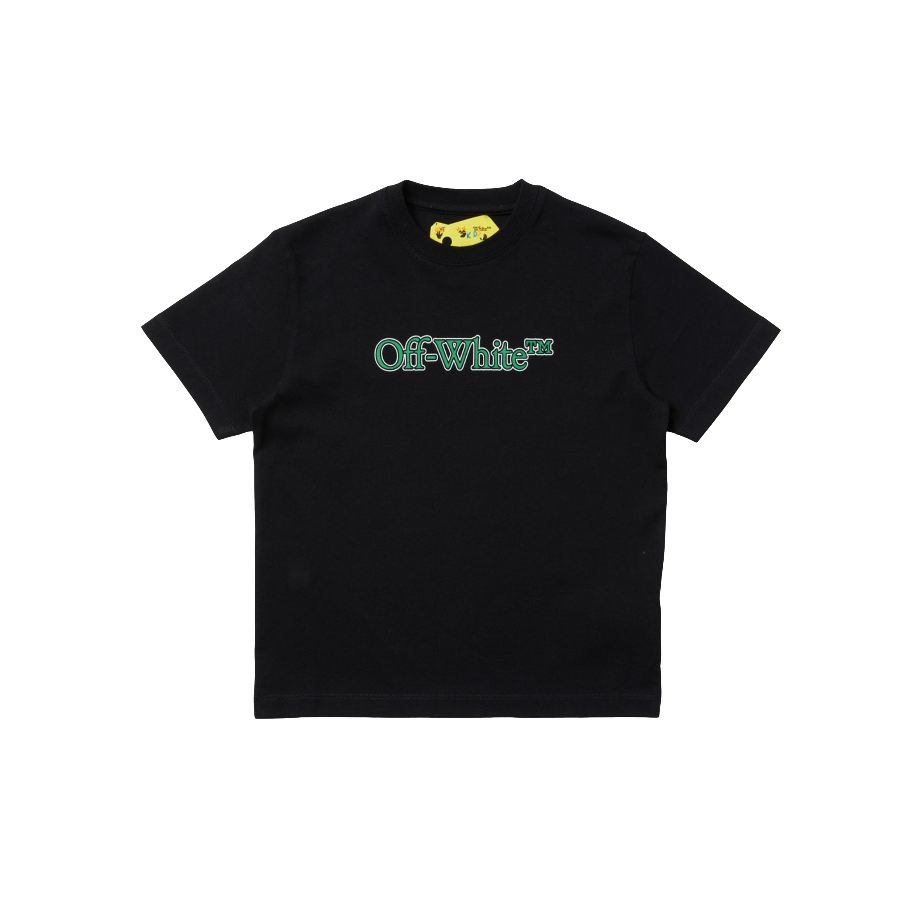 Camiseta Negra Off-White Kids Green Big Bookish