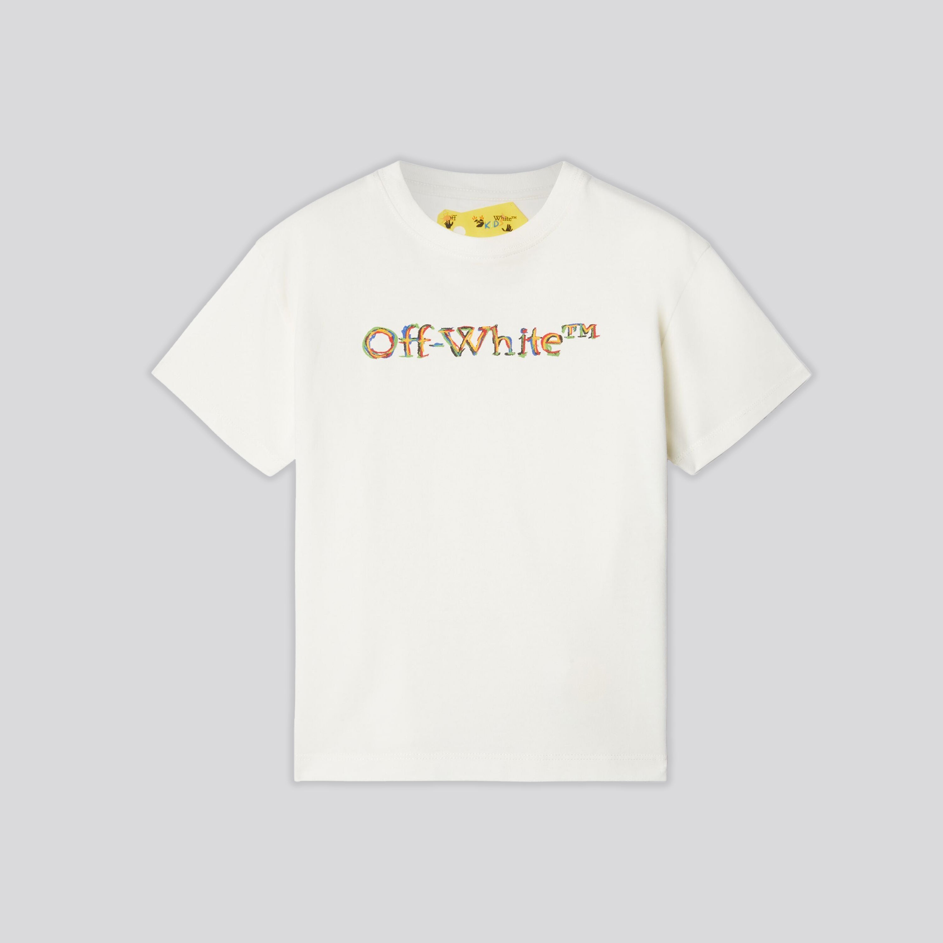 Camiseta Blanca Off-White Kids Multicolor Logo