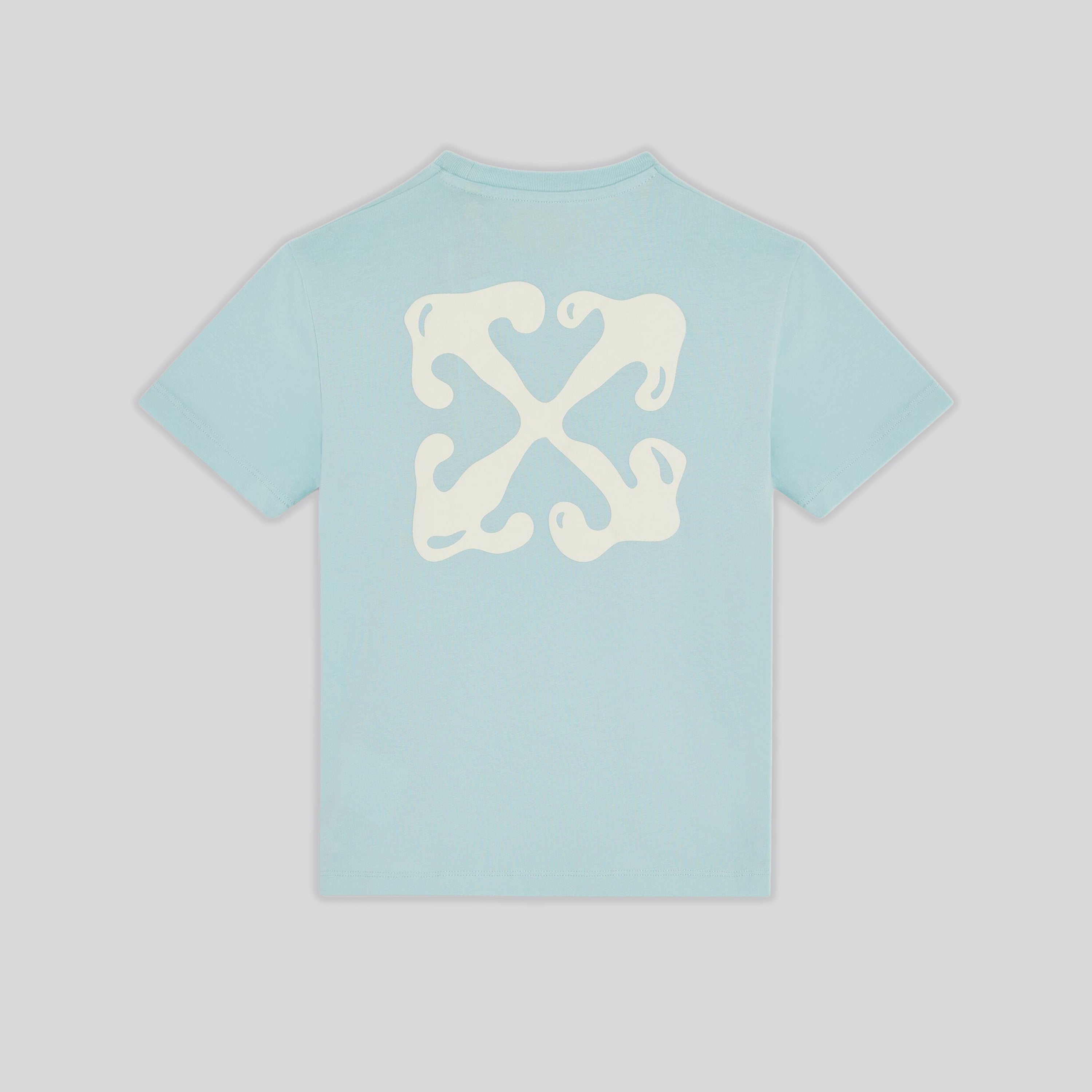 Camiseta Celeste Off-White Kids Arrow Fluid