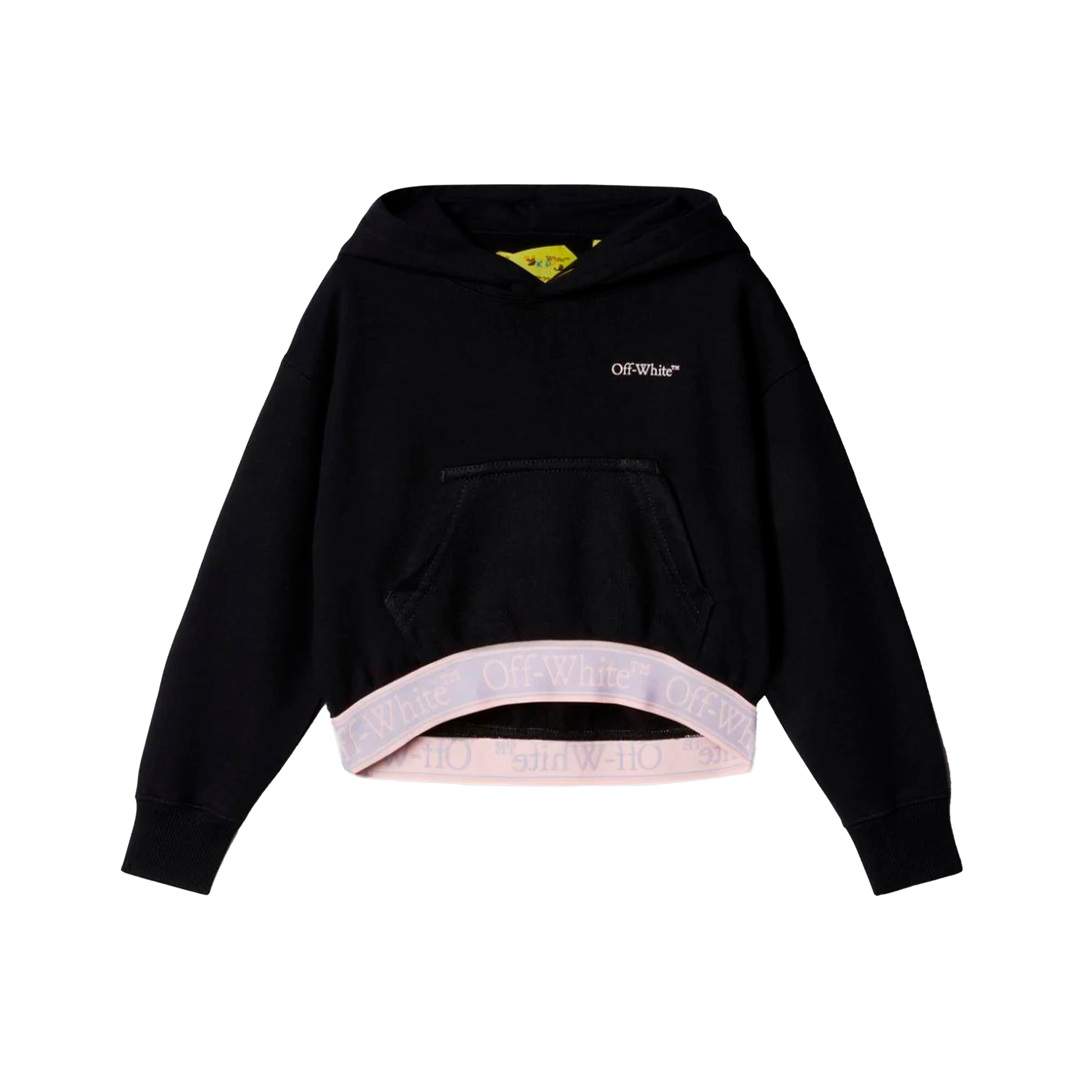 Buzo Negro Off-White Kids Bookish Logo Band Cropped