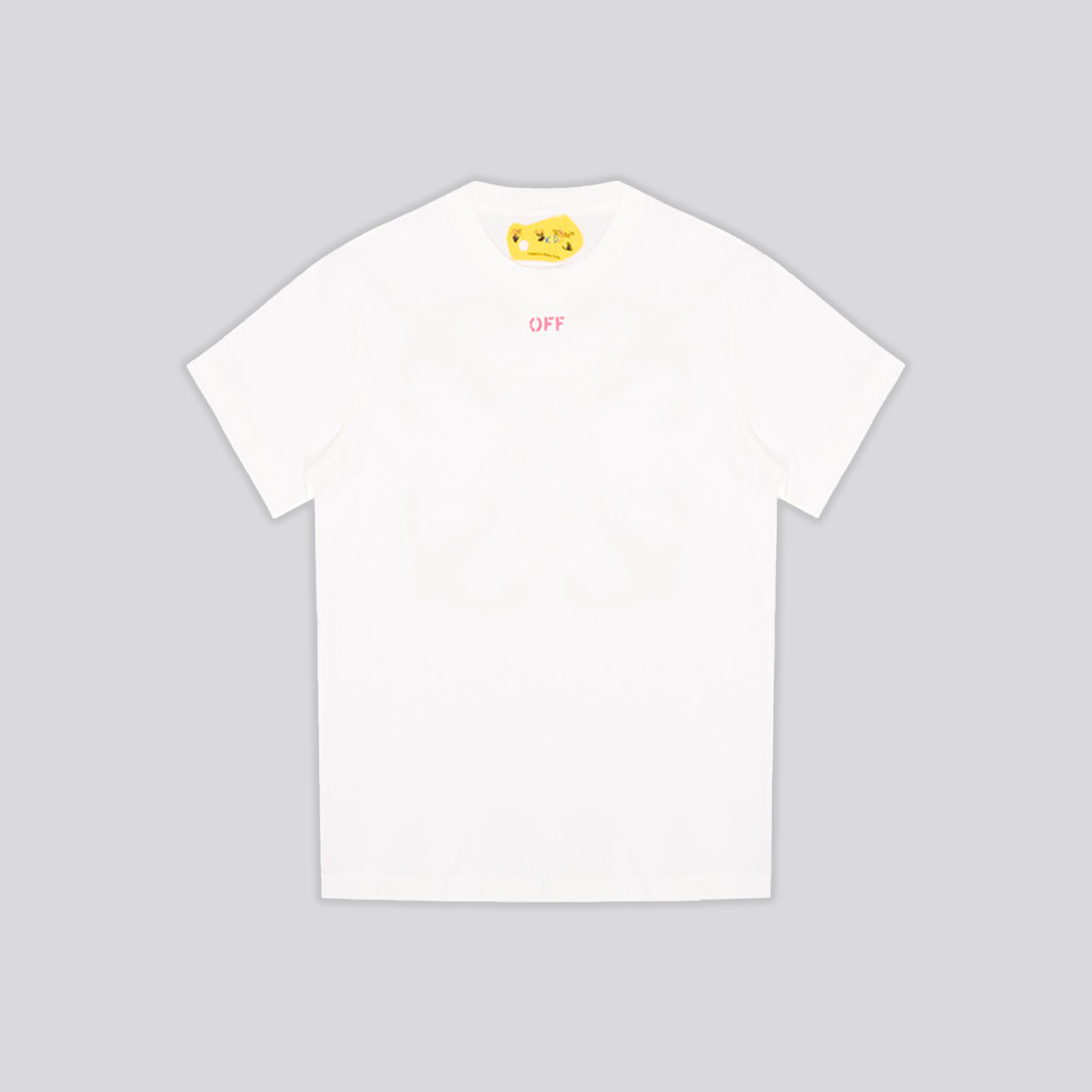 Camiseta Blanca Off-White Kids Fucsia Off Stamp