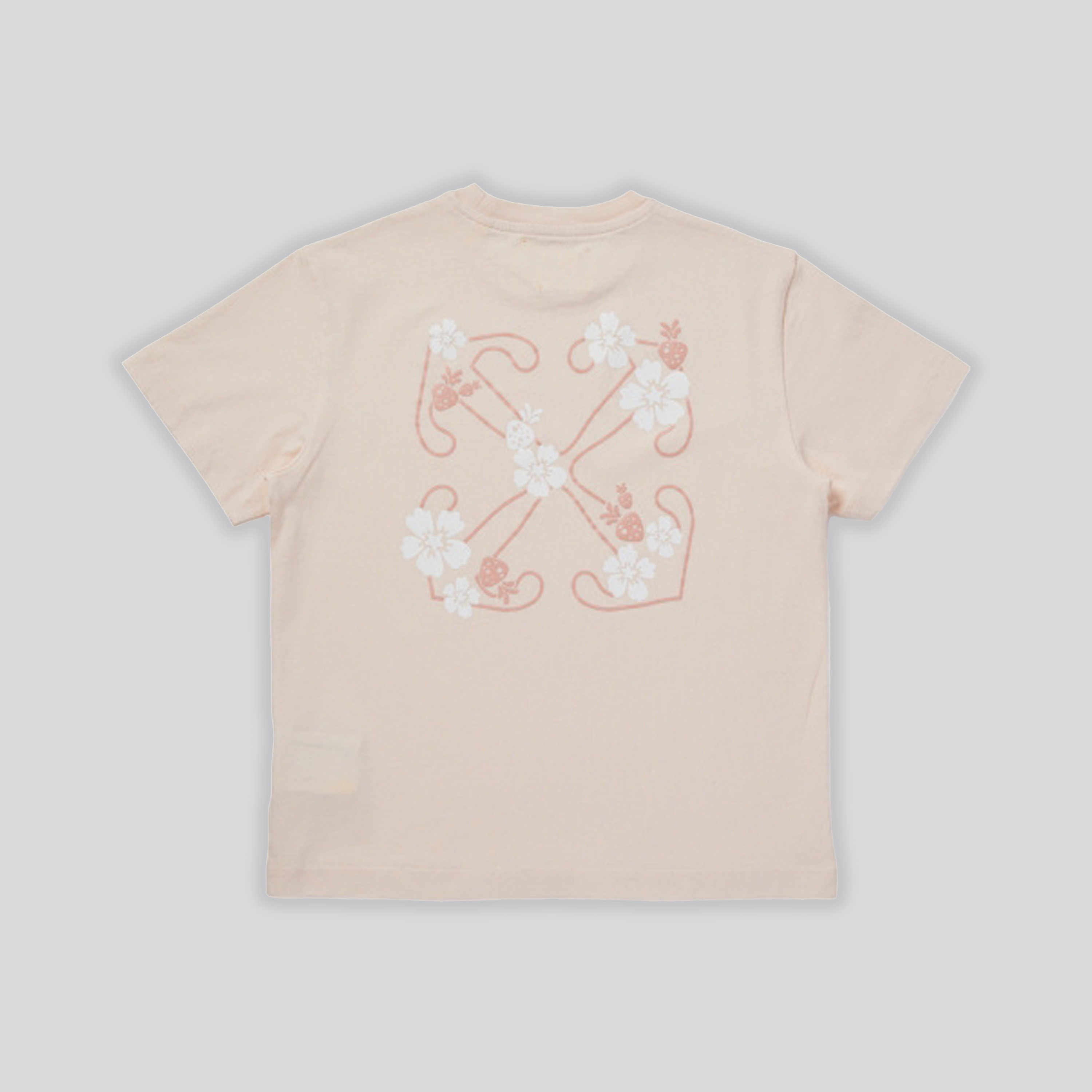 Camiseta Rosado Off-White Kids Logo Flower