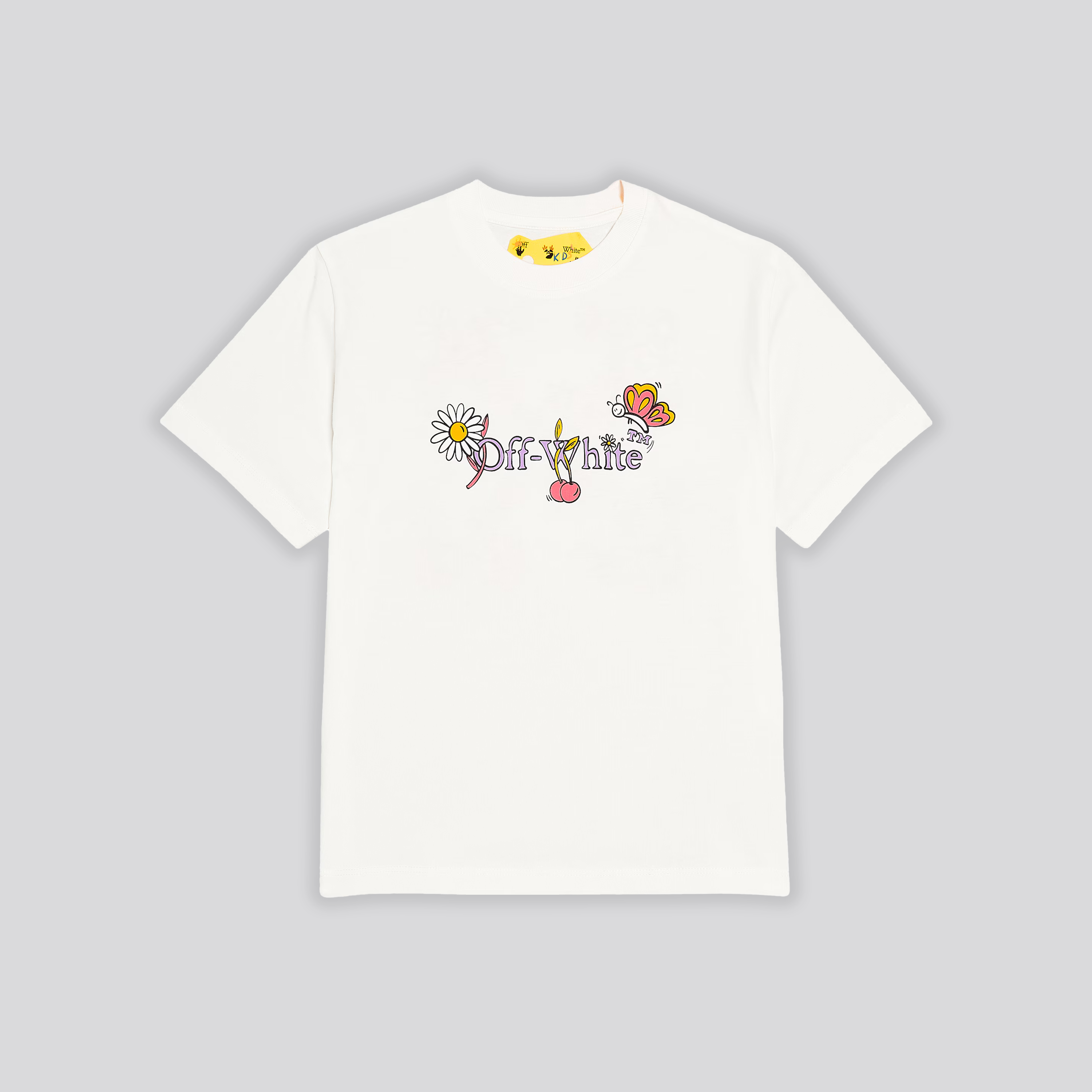 Camiseta Blanca Off-White Kids Funny Flowers