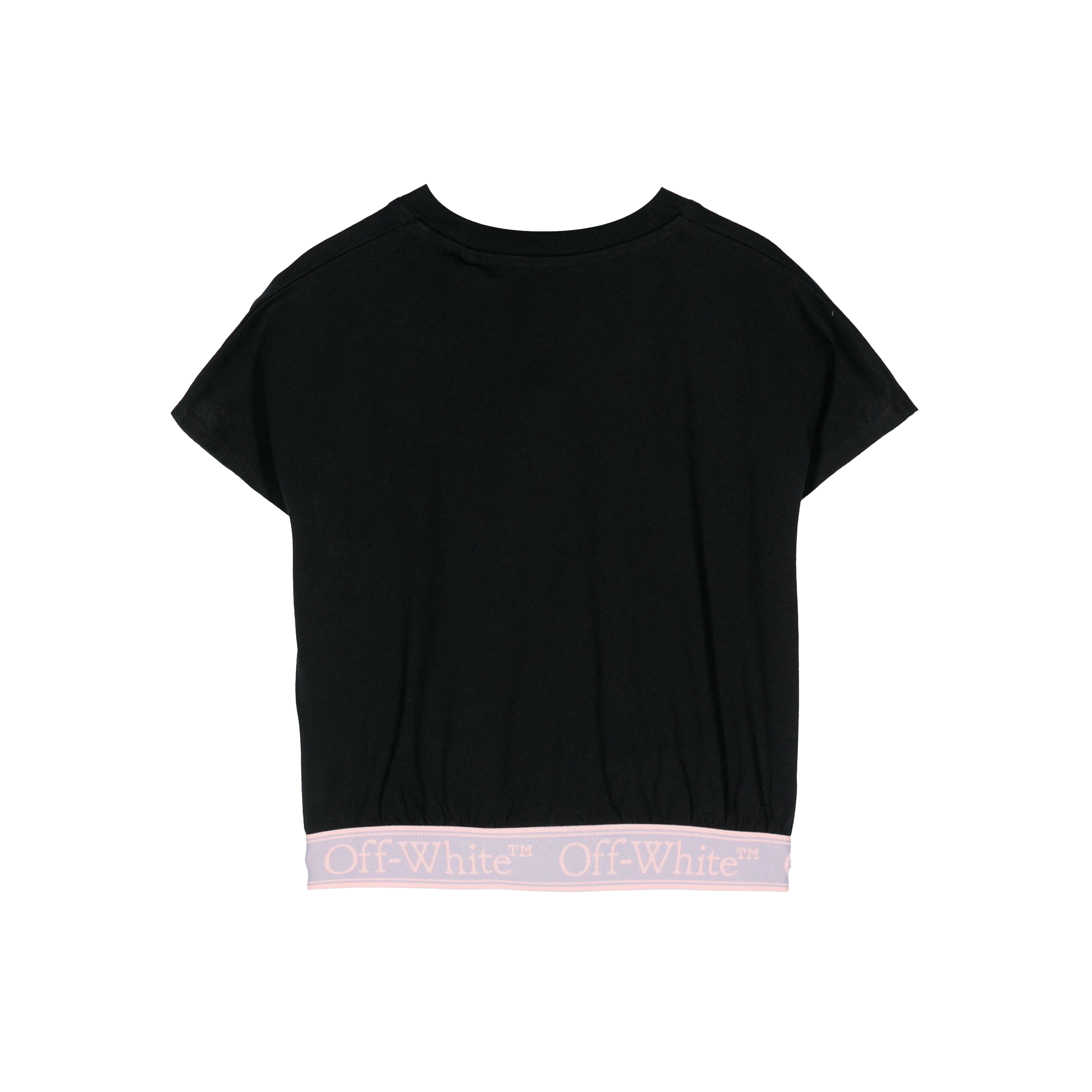Top Negro Off-White Kids Bookish Logo Band Cropped