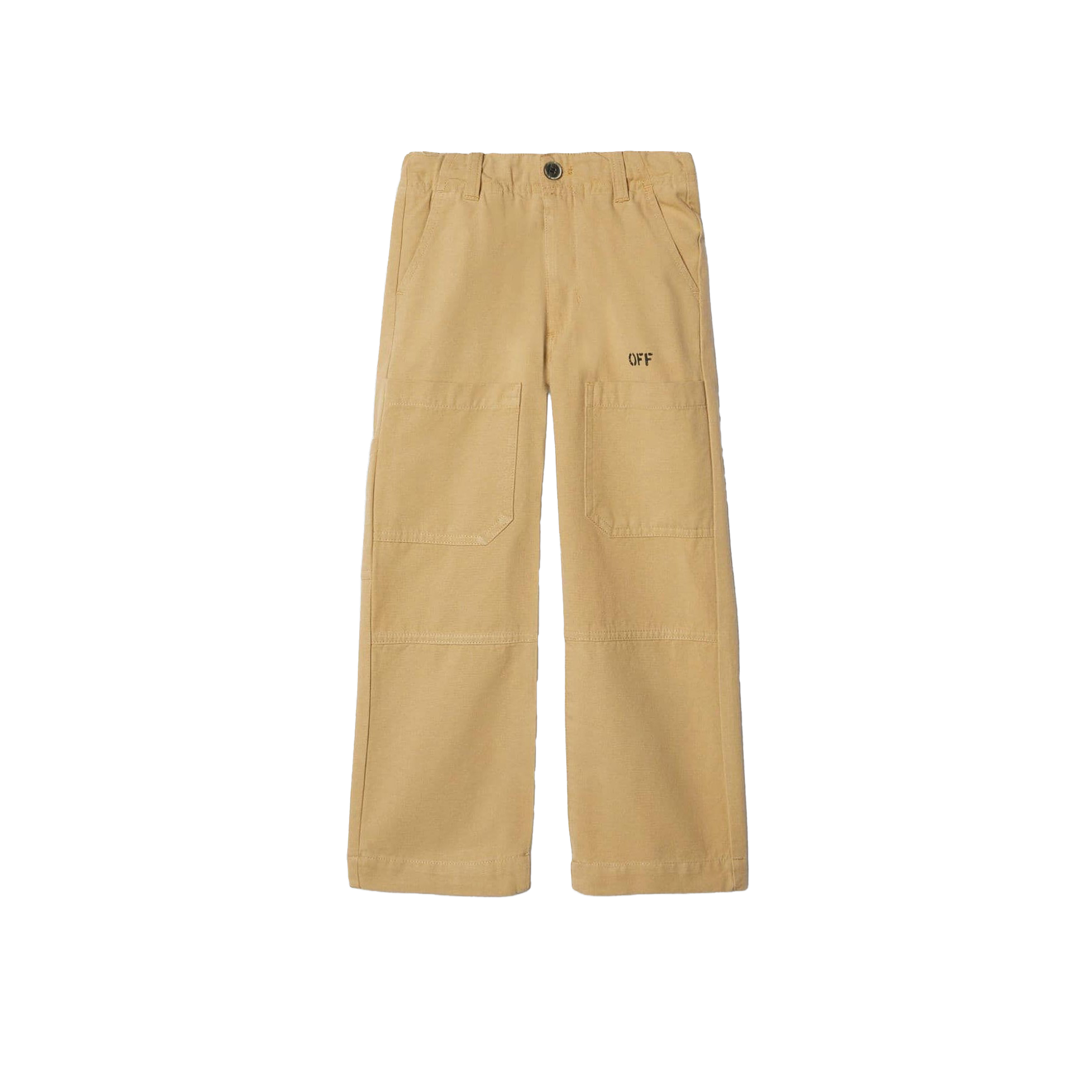 Pantalón Beige Off-White Kids Diag Outline Worker
