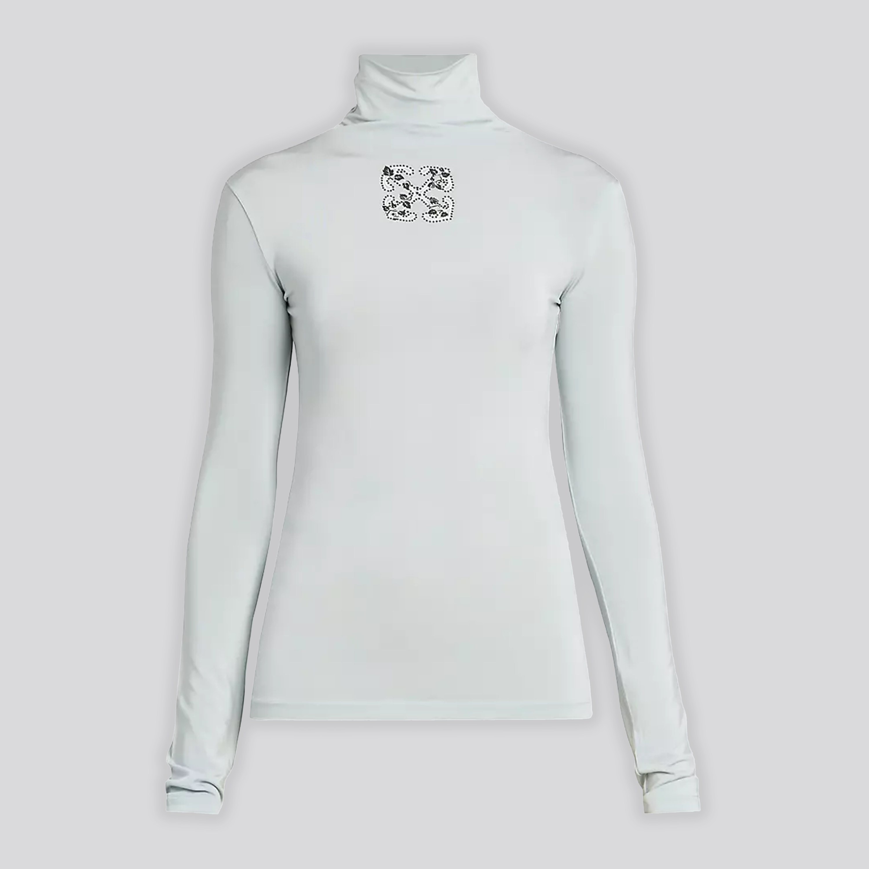 Top Gris Off-White Leaves S Arrow Turtleneck