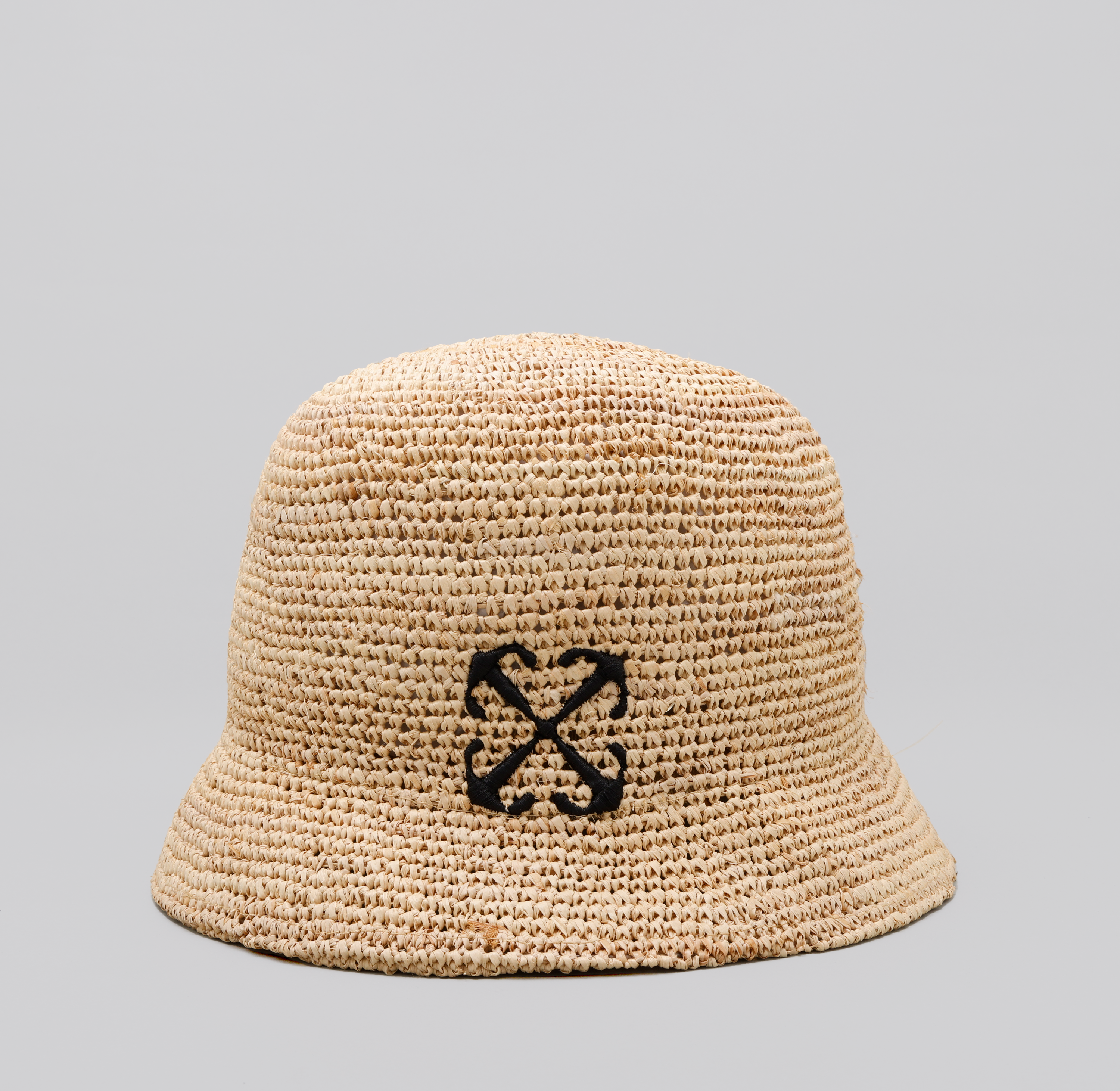 Gorro Beige Off-White Raffia Bucket