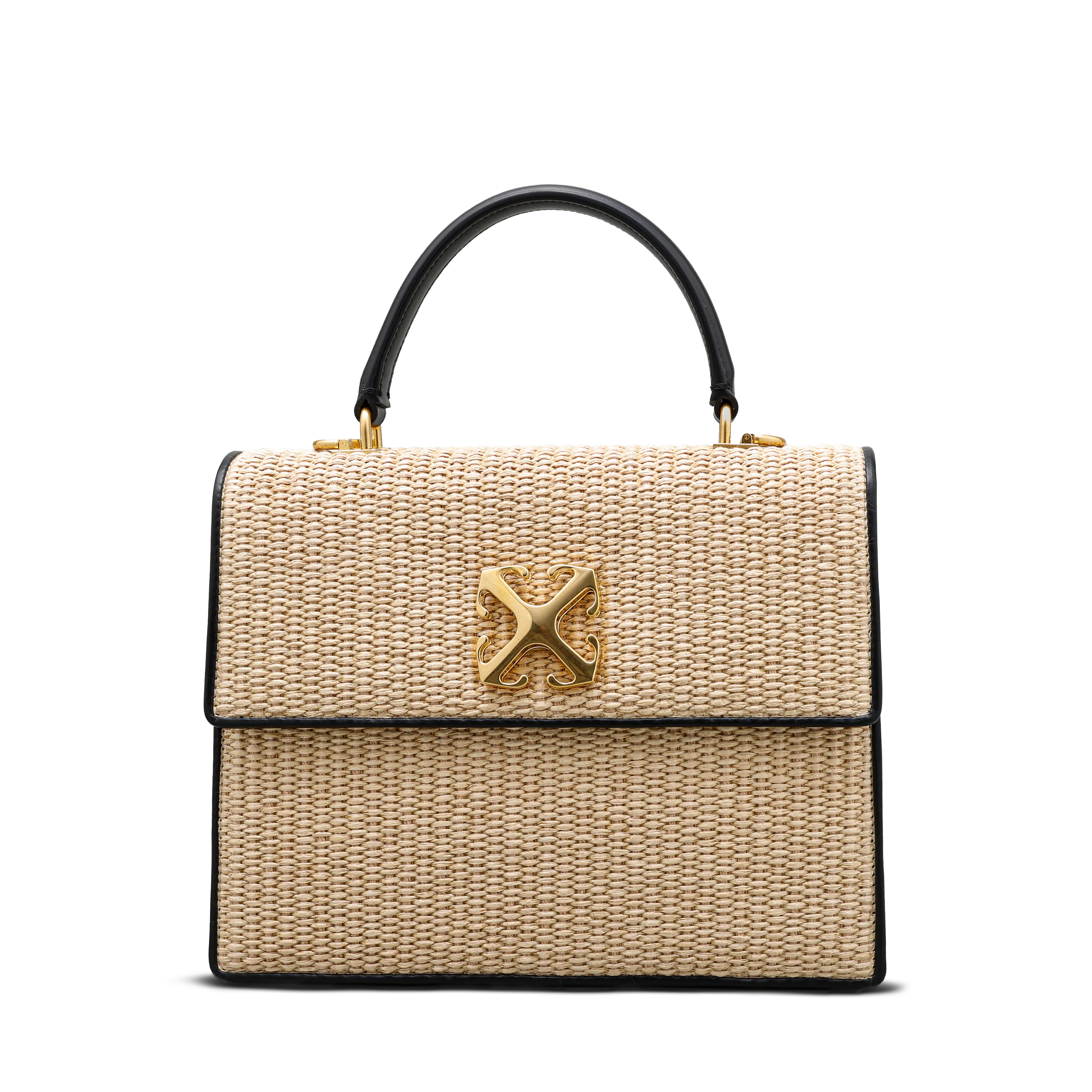 Cartera Beige Off-White 2.8 Top Handle Rafia