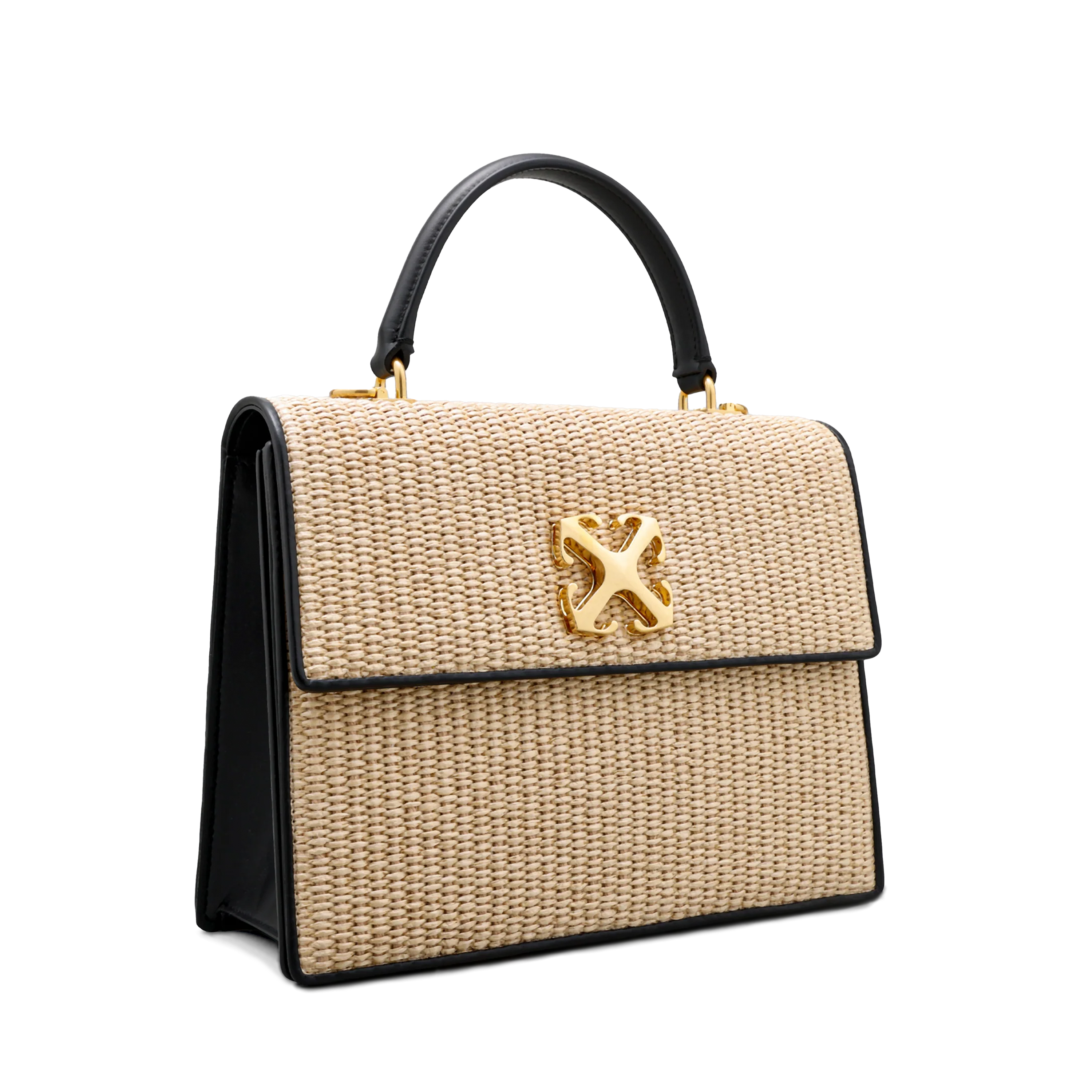 Cartera Beige Off-White 2.8 Top Handle Rafia
