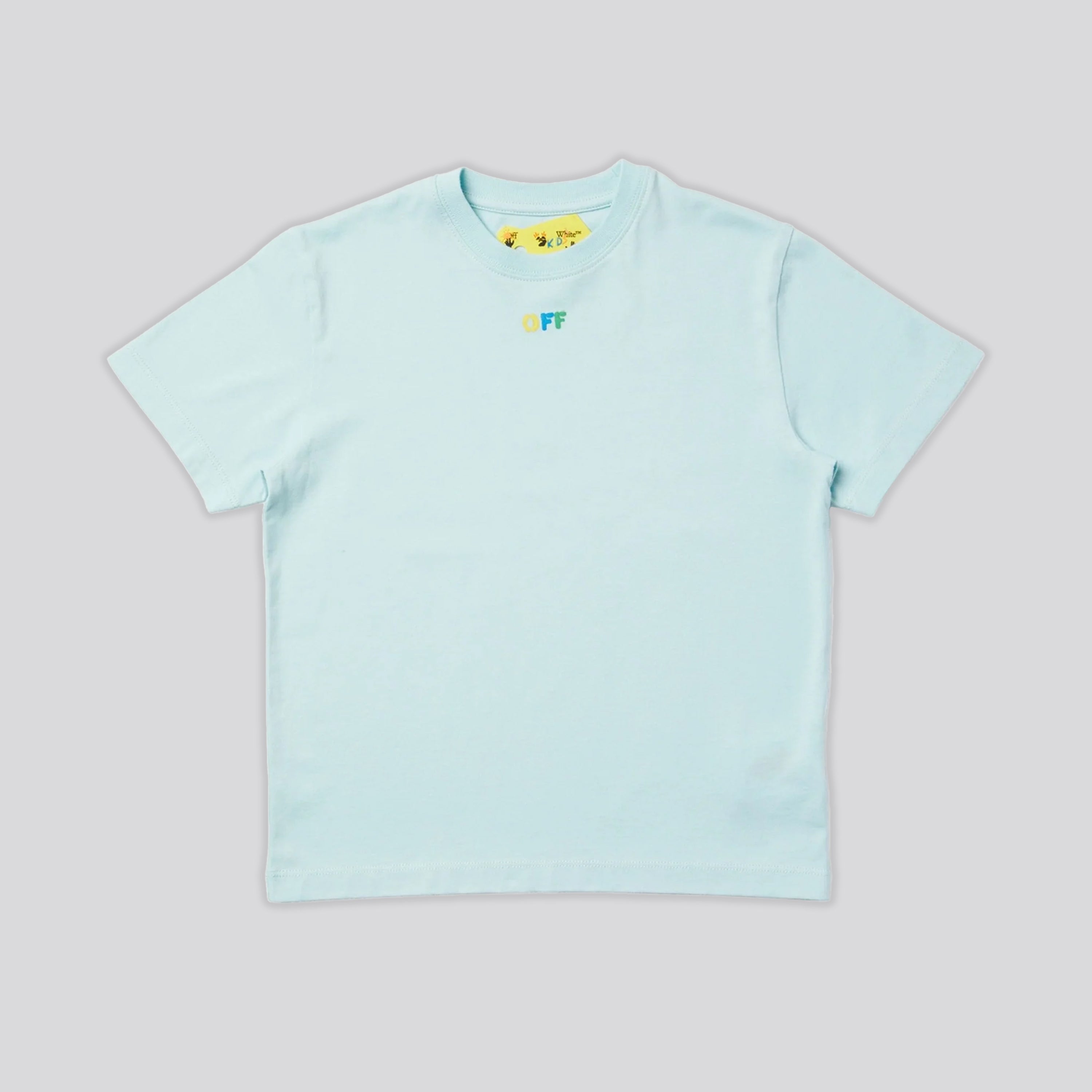 Camiseta Celeste Off-White Kids Arrow Rainbow