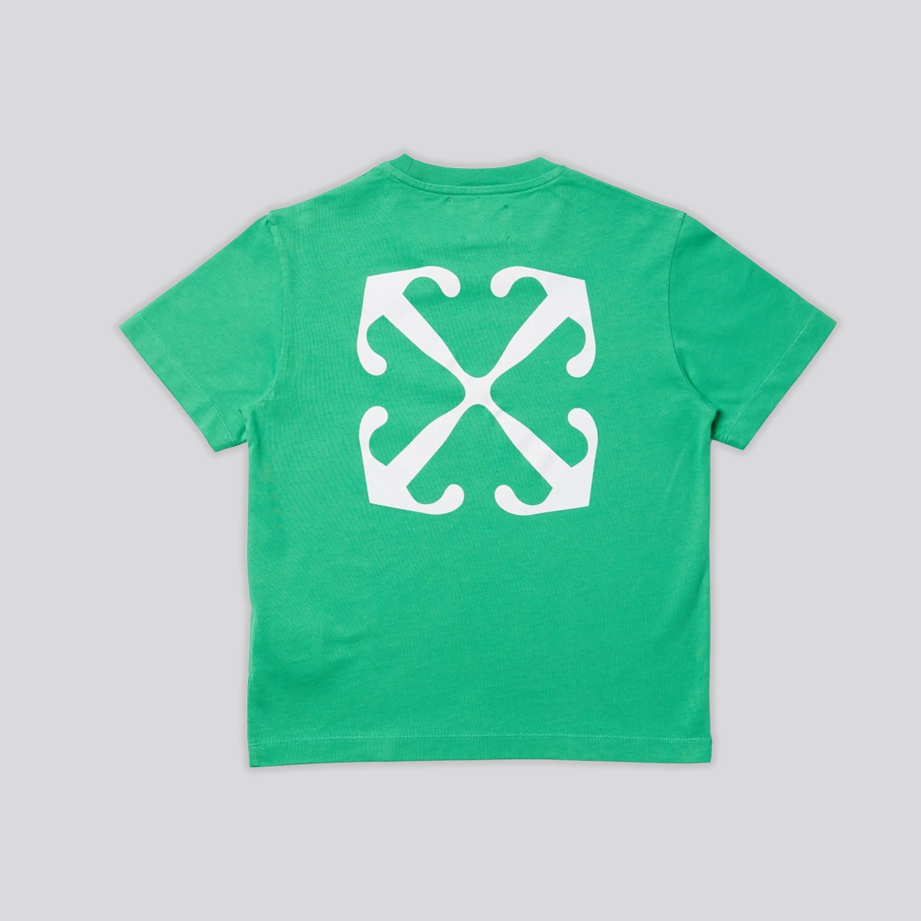 Camiseta Verde Off-White Kids Off Stamp Plain