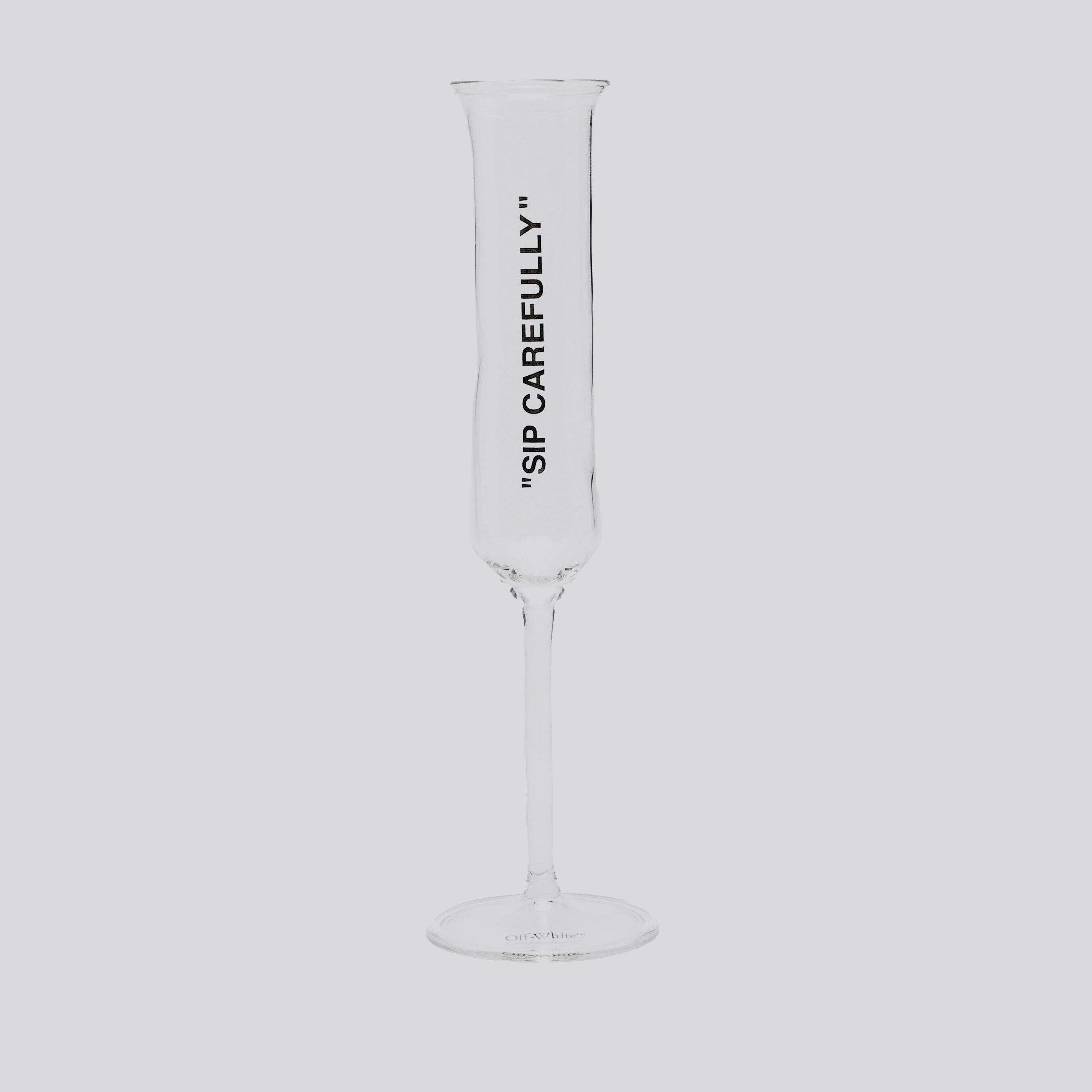 Juego De Copas Flauta Off-White Home Transparente Plata