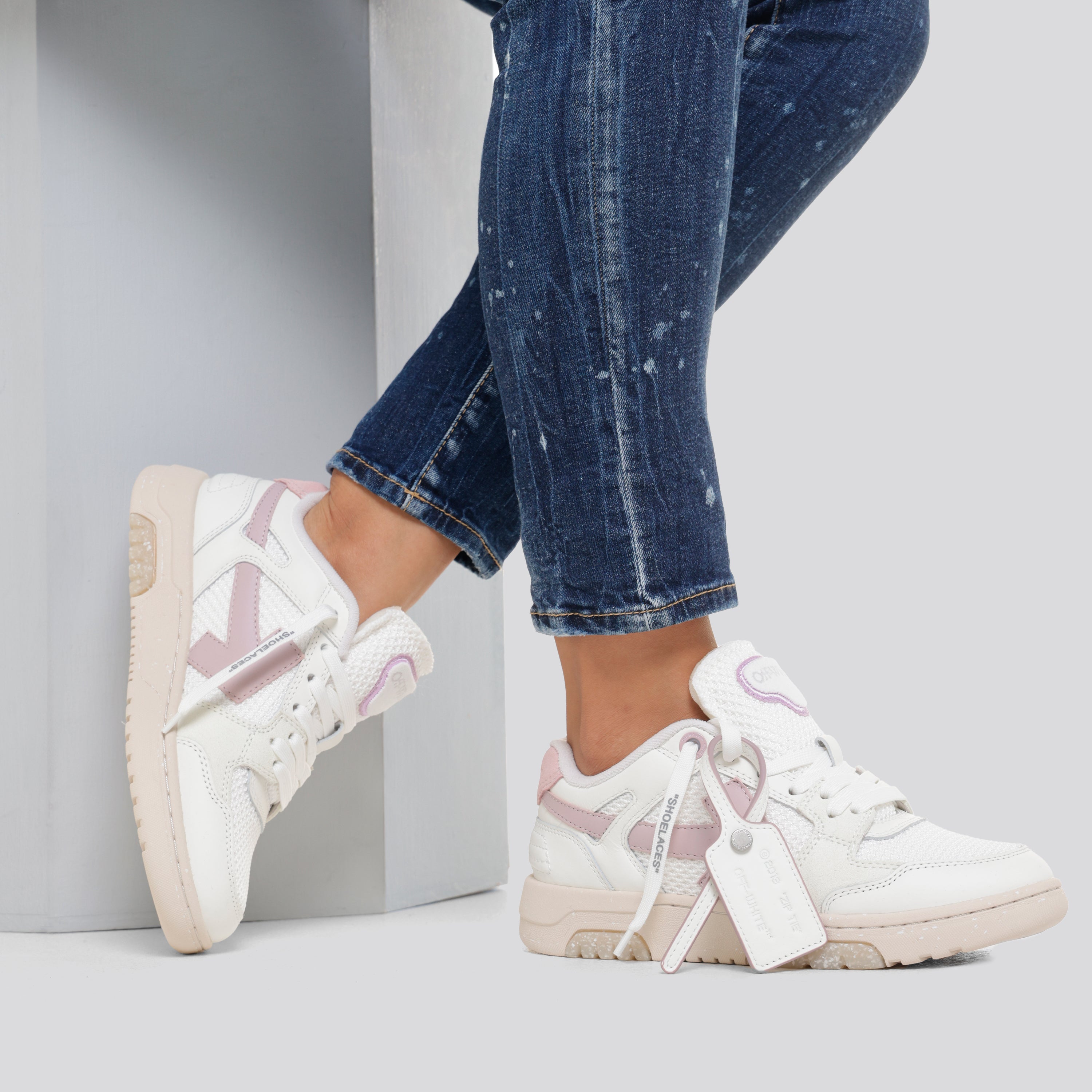 Sneakers Blanco Lila Off-White "OOO" Slim
