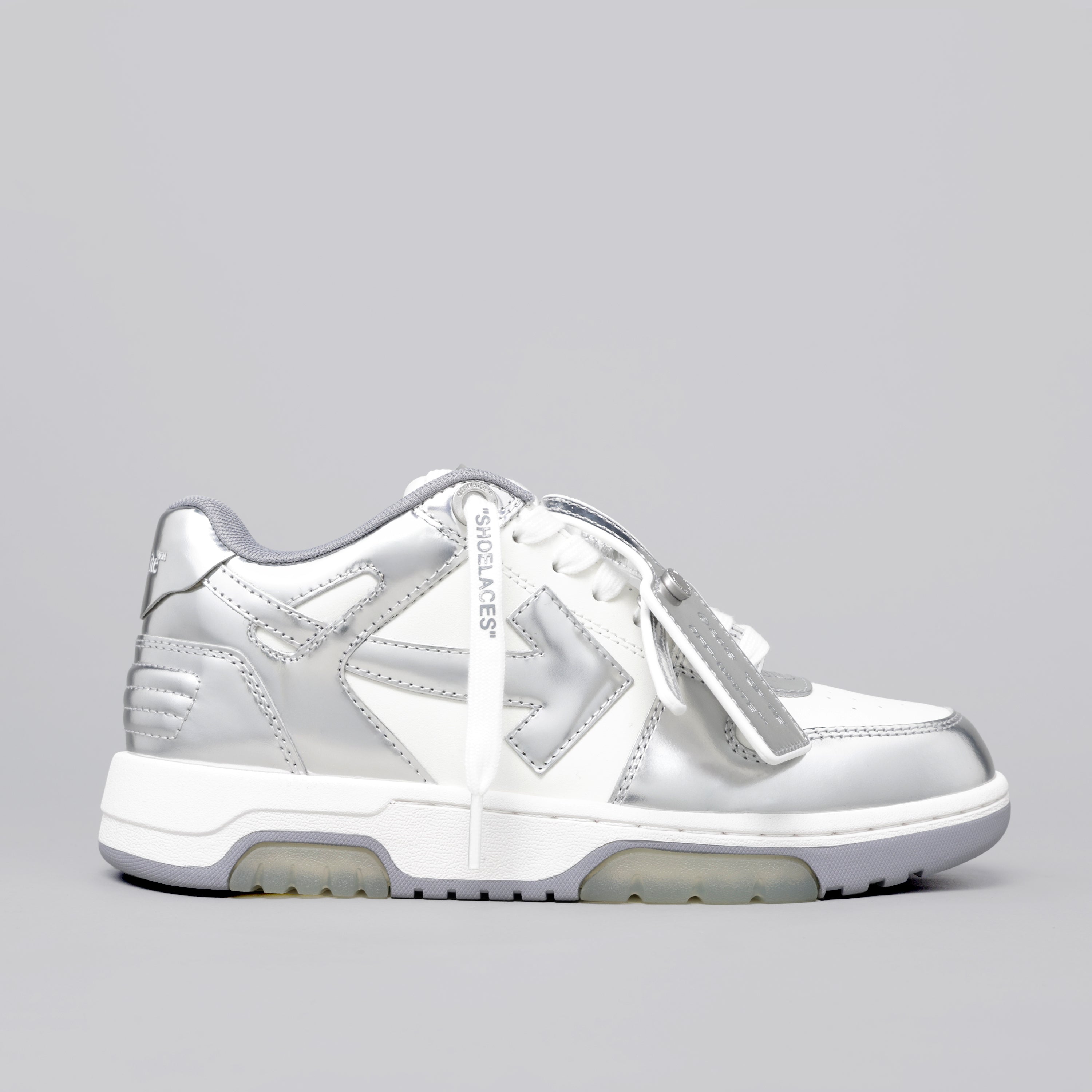 Sneakers Blanco Plateado Off-White "OOO" Mirror