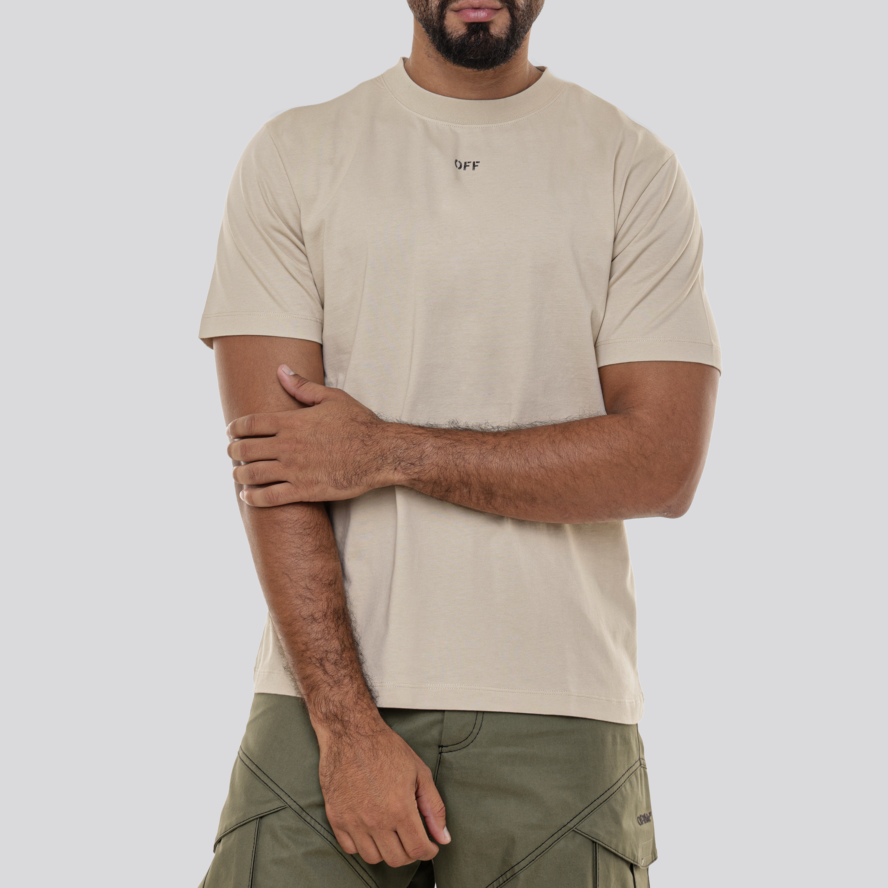 Camiseta Beige Off-White Off Stamp